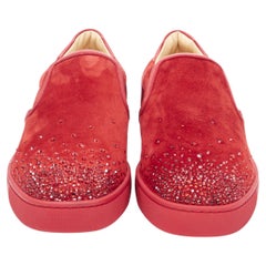 new CHRISTIAN LOUBOUTIN Sailor Boat red suede degrade strass low sneaker EU41.5