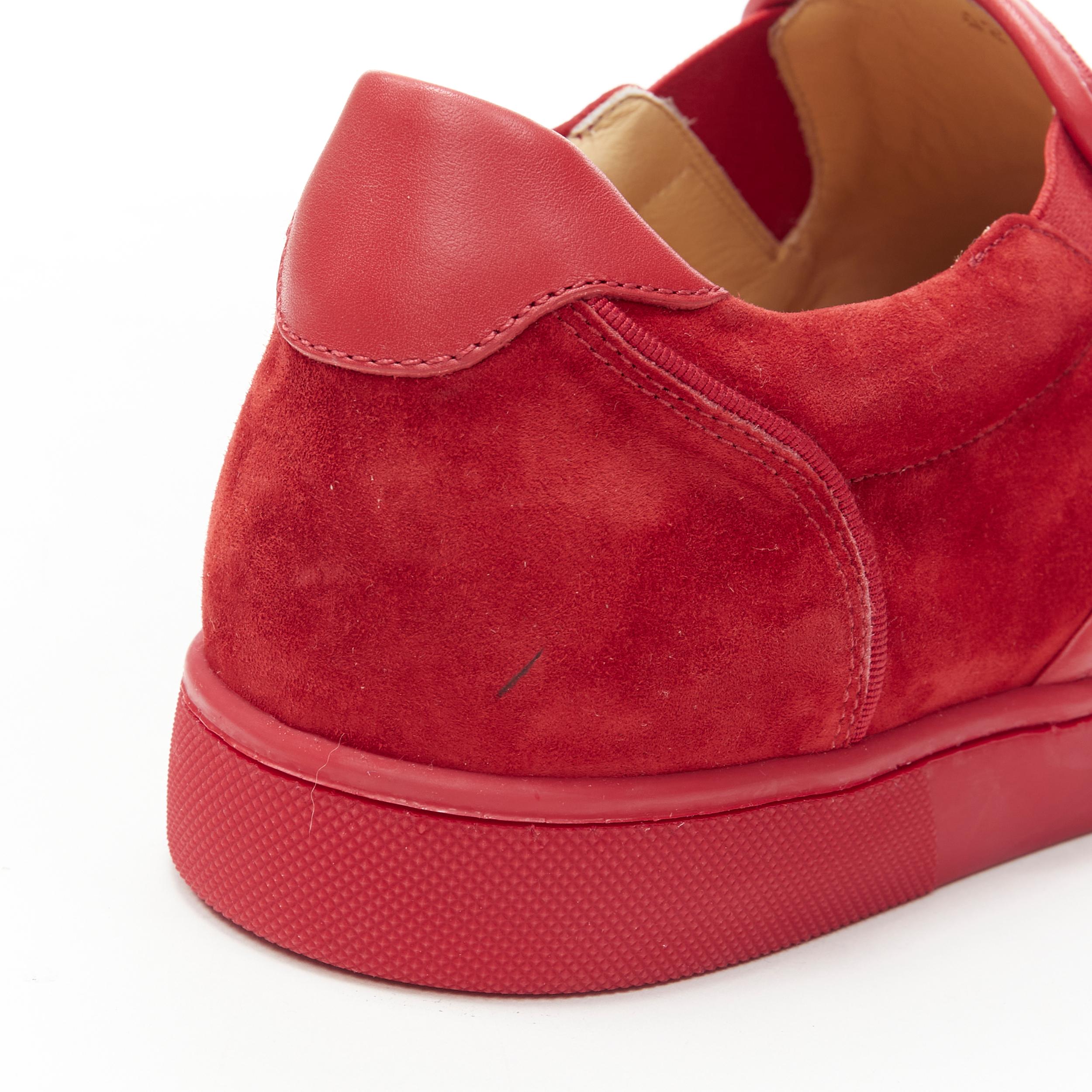 new CHRISTIAN LOUBOUTIN Sailor Boat red suede degrade strass low sneaker EU42 For Sale 2