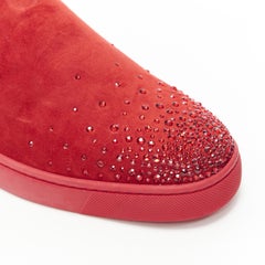 new CHRISTIAN LOUBOUTIN Sailor Boat red suede degrade strass low sneaker EU42