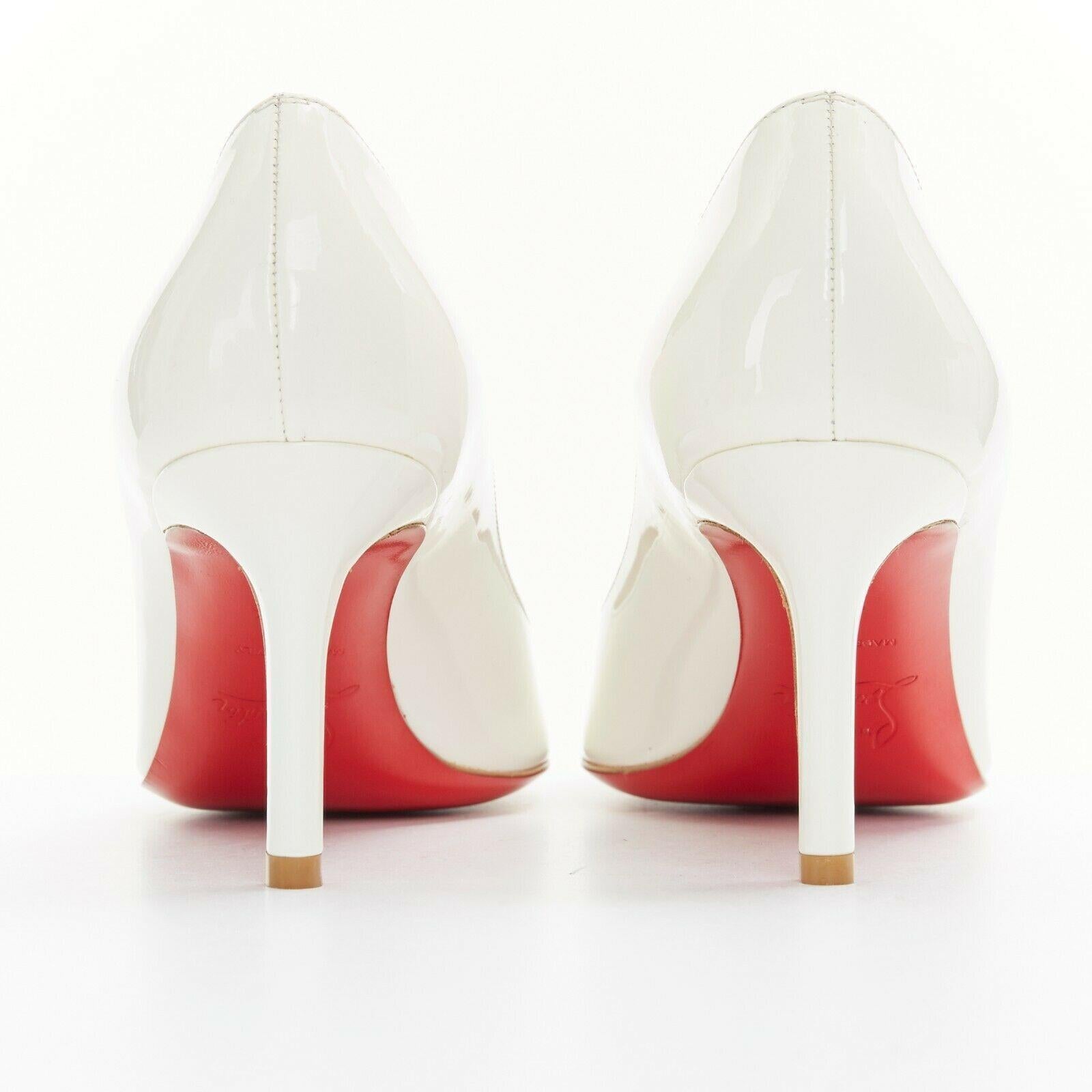 Women's new CHRISTIAN LOUBOUTIN Simple Pump 70 white patent round toe heels EU35.5