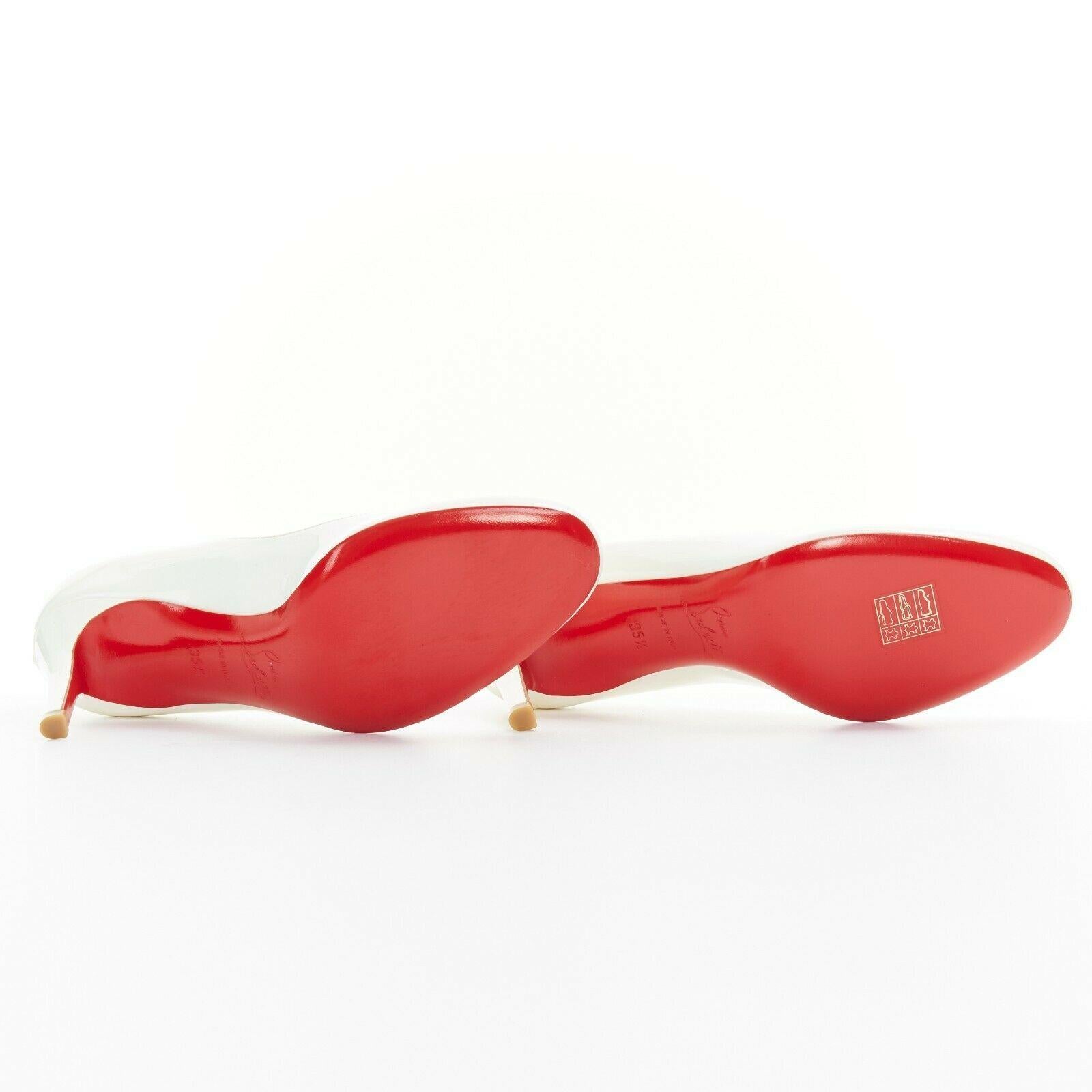 new CHRISTIAN LOUBOUTIN Simple Pump 70 white patent round toe heels EU35.5 1