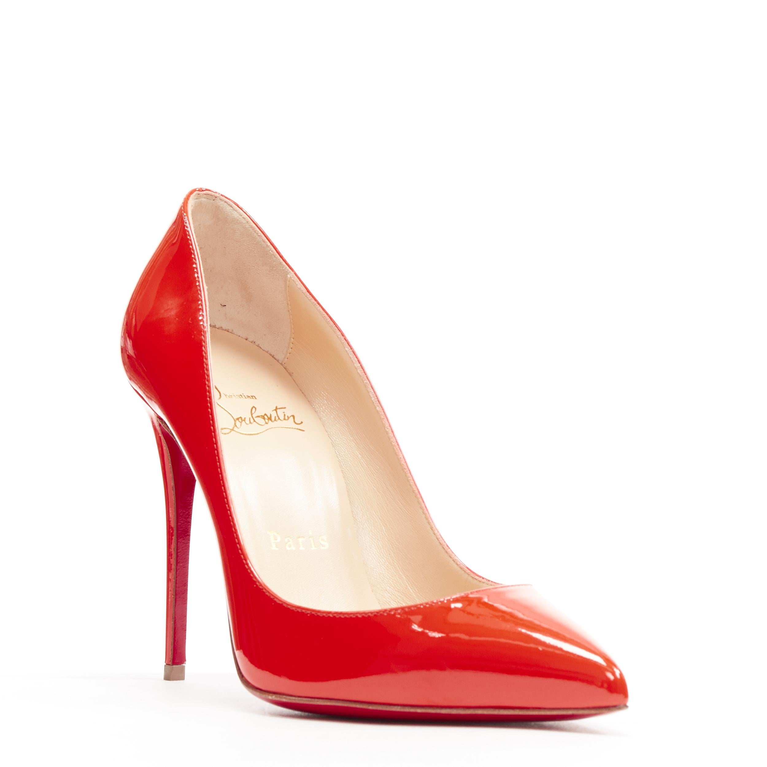 new CHRISTIAN LOUBOUTIN So Kate 100 coral red patent point toe pigalle pump EU36
Brand: Christian Louboutin
Designer: Christian Louboutin
Model Name / Style: So Kate 100
Material: Patent leather
Color: Red
Pattern: Solid
Closure: Slip on
Extra