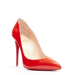 new CHRISTIAN LOUBOUTIN So Kate 100 coral red patent point toe pigalle pump EU36