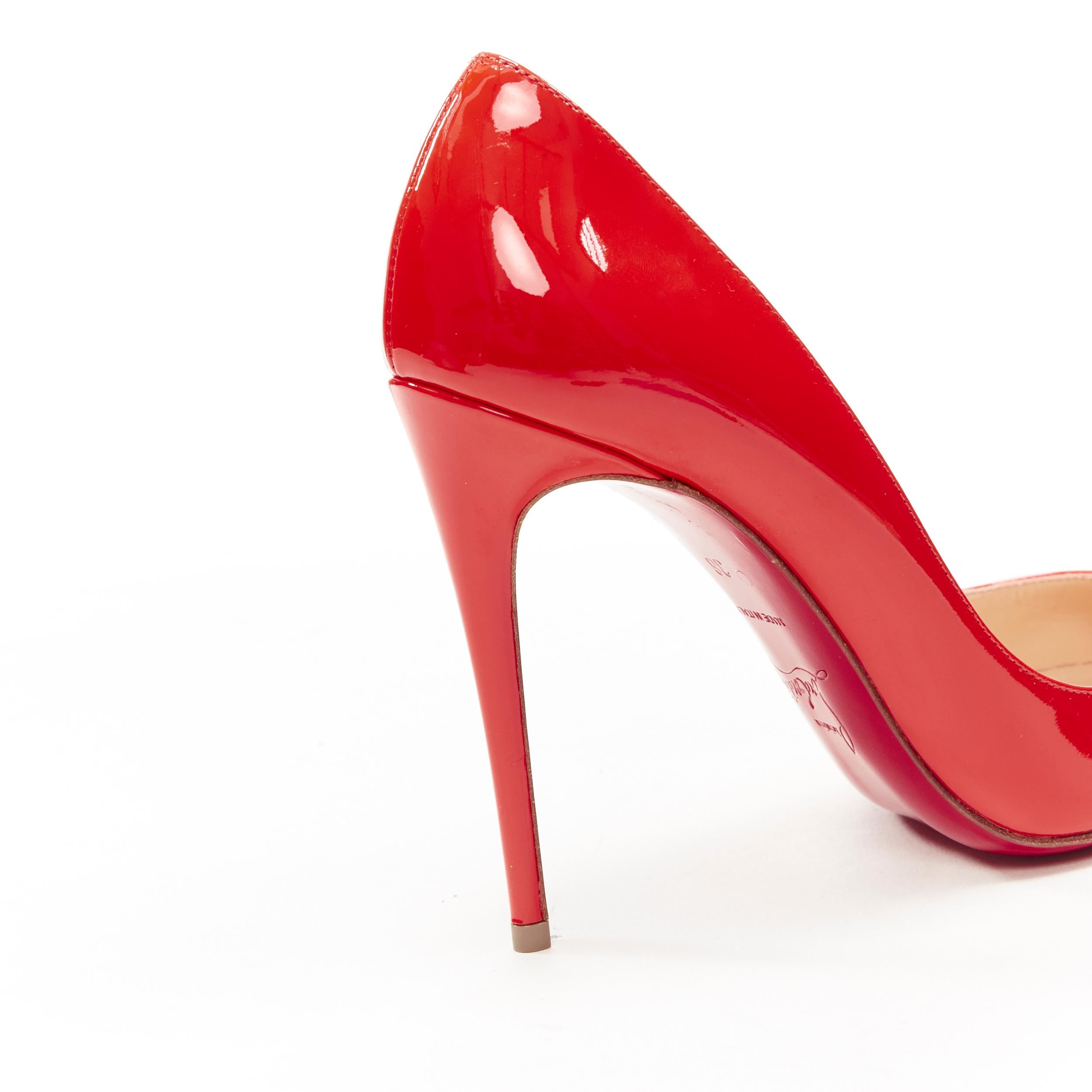 new CHRISTIAN LOUBOUTIN So Kate 100 coral red patent point toe pigalle pump EU36 1
