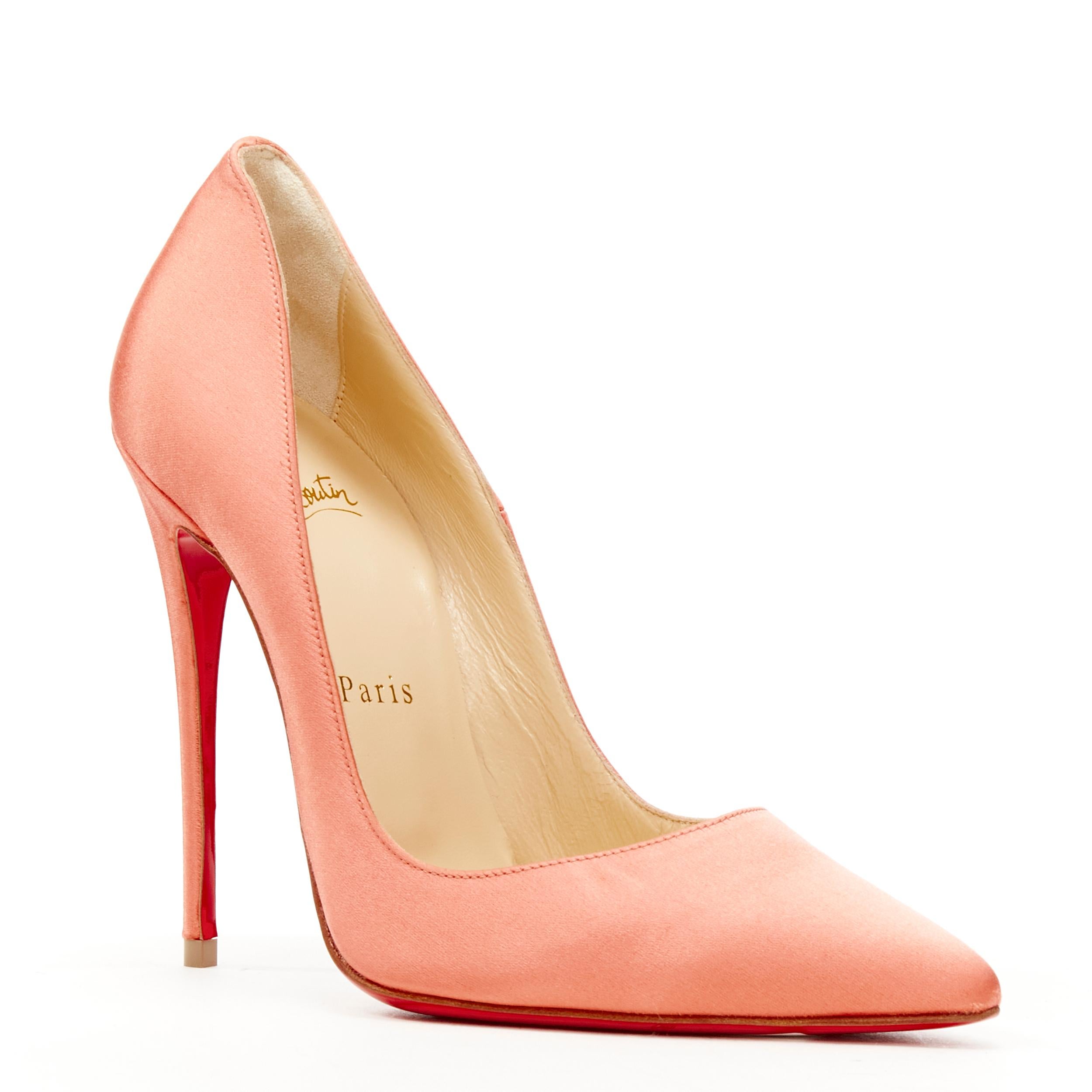 new CHRISTIAN LOUBOUTIN So Kate 120 Charlotte pink satin stiletto pump EU36 
Reference: TGAS/C01125 
Brand: Christian Louboutin 
Designer: Christian Louboutin 
Model: So Kate 120 
Material: Satin 
Color: Pink 
Pattern: Solid 
Made in: Italy