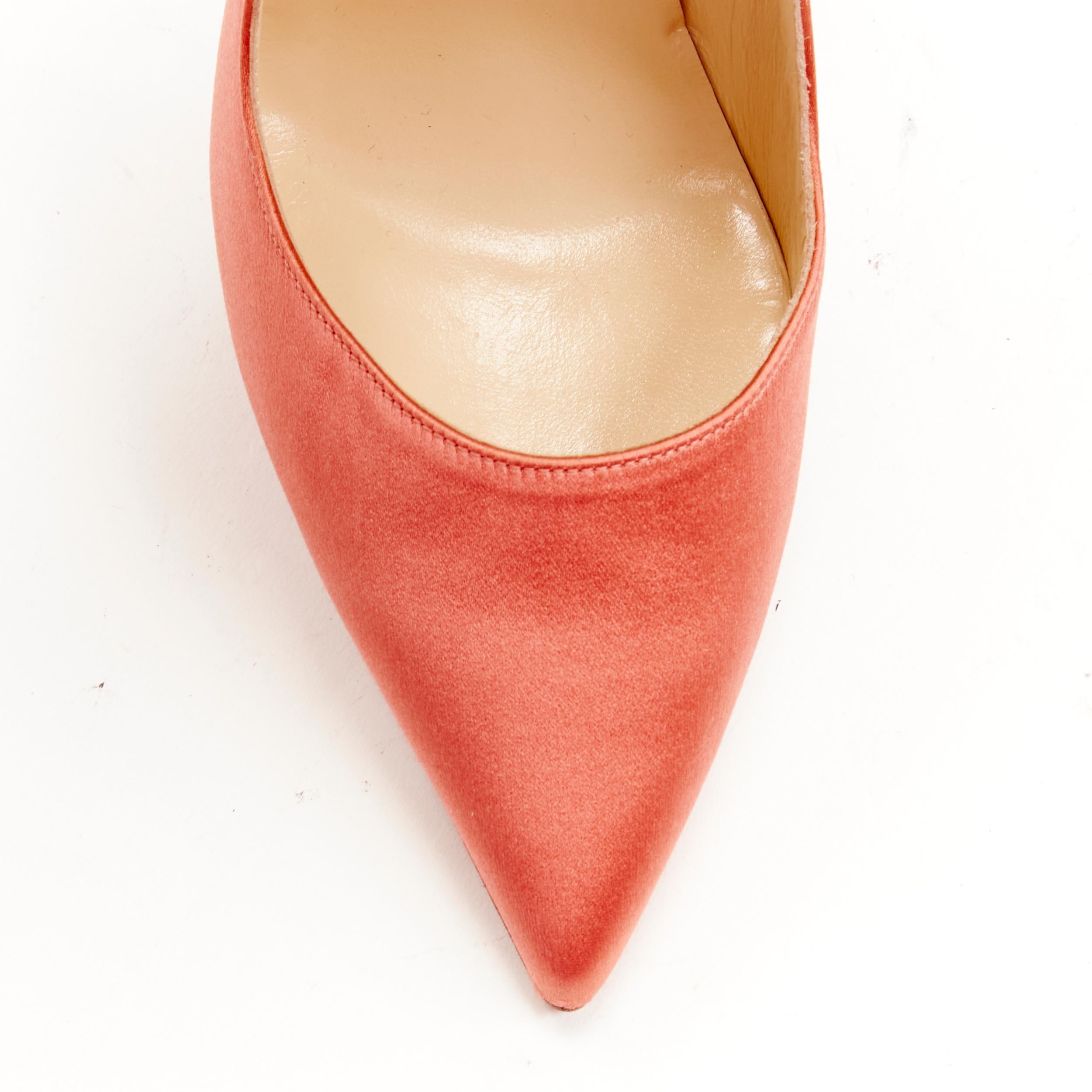 Orange new CHRISTIAN LOUBOUTIN So Kate 120 Charlotte pink satin stiletto pump EU36 For Sale