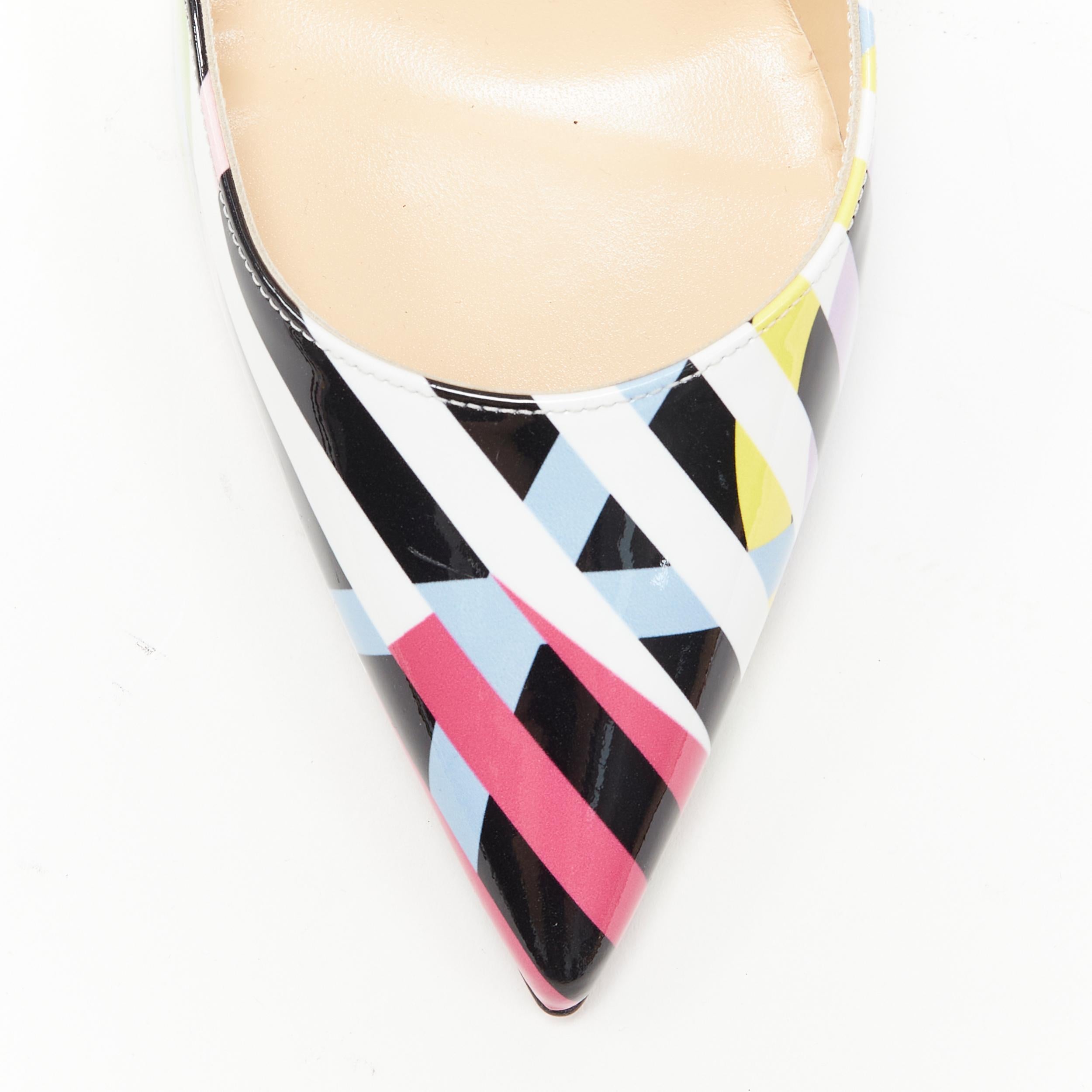 new CHRISTIAN LOUBOUTIN So Kate 120 Cinestripes patent stiletto Pigalle EU36.5 In New Condition In Hong Kong, NT
