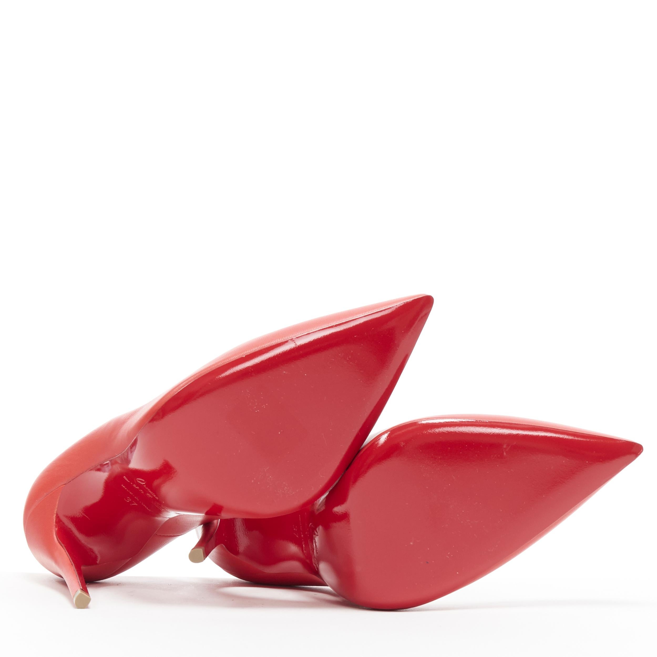 neu CHRISTIAN LOUBOUTIN So Kate 120 Lippenstift rot laether spitze Pigalle EU7 1