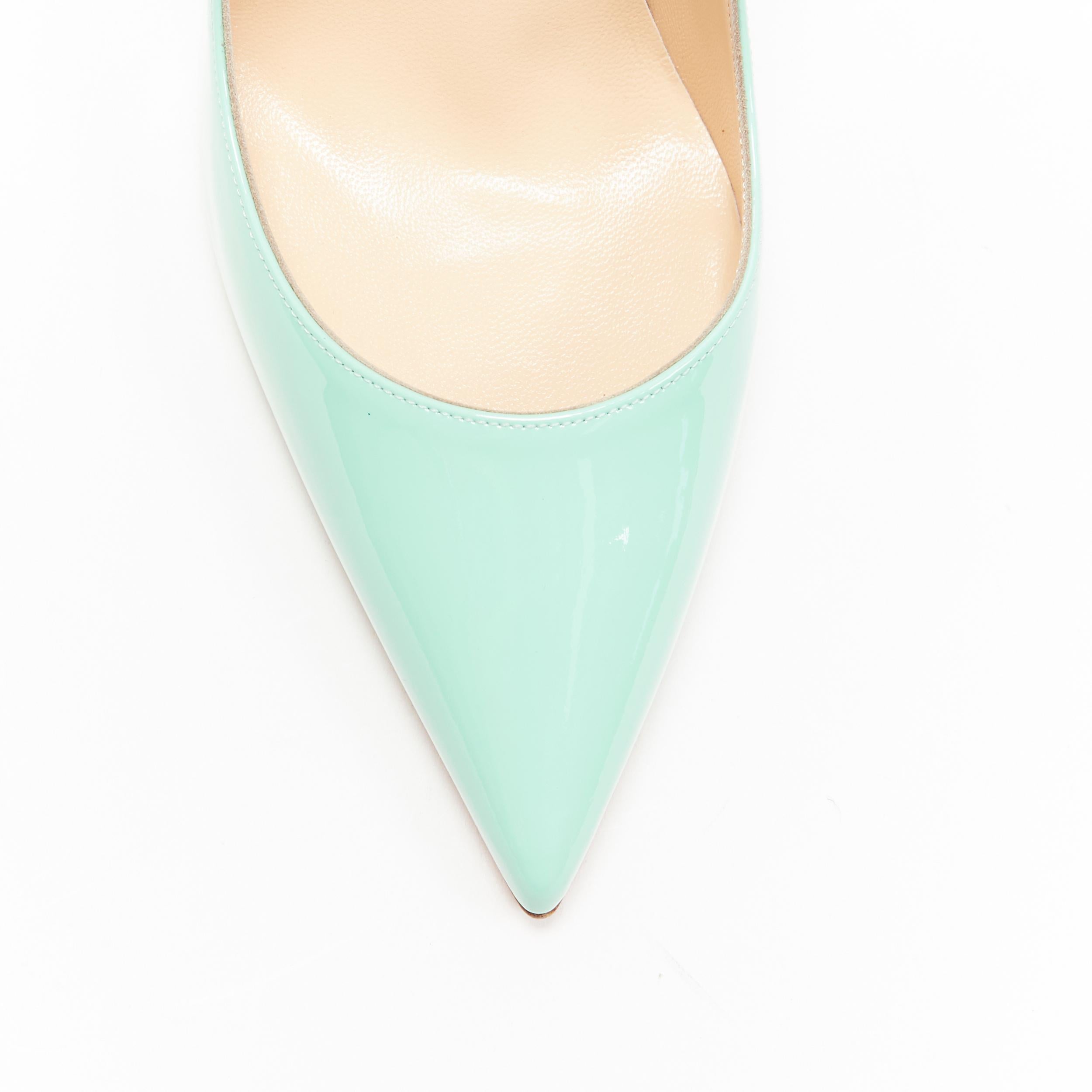 new CHRISTIAN LOUBOUTIN So Kate 120 opal blue patent pigalle pump EU40.5 In New Condition In Hong Kong, NT