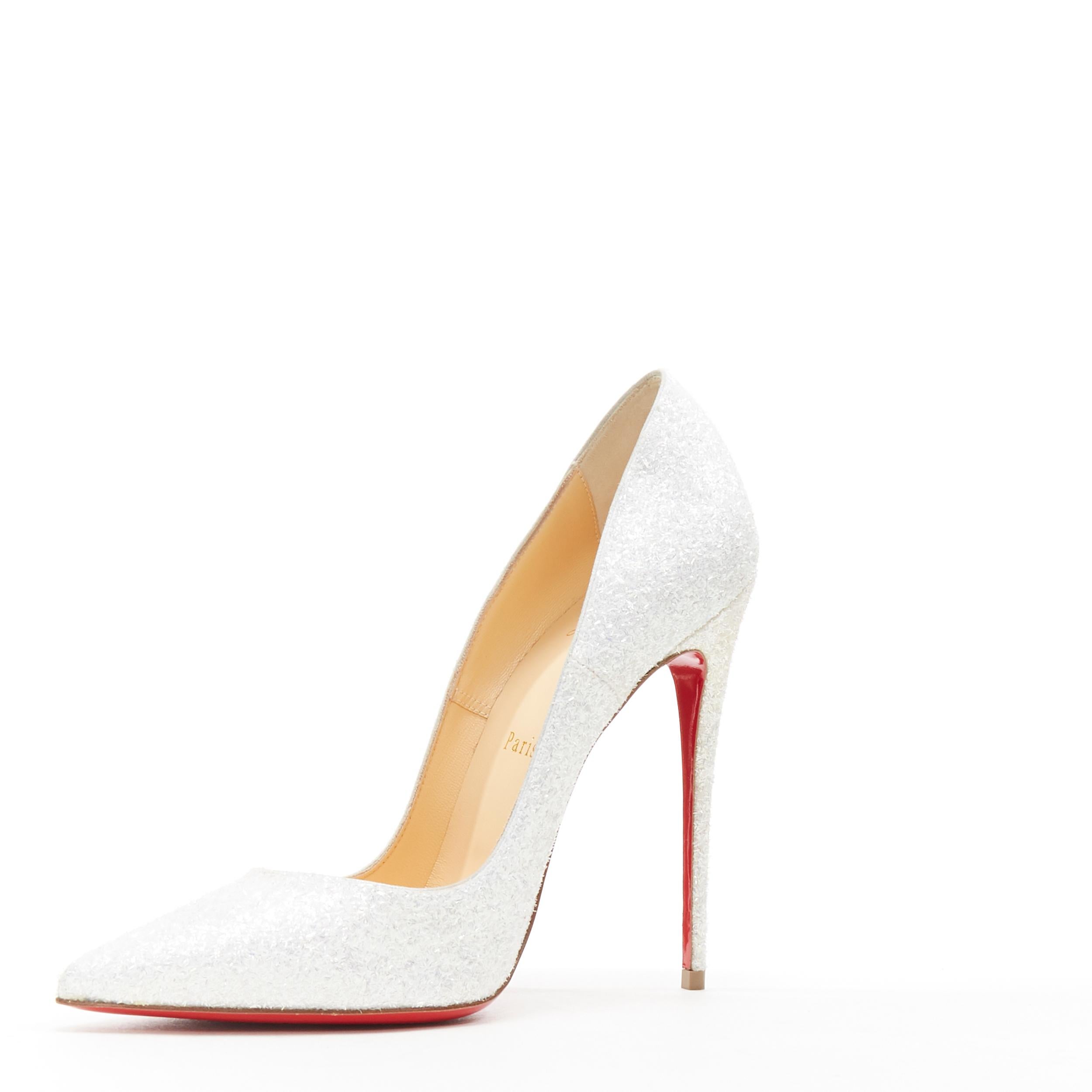 sparkly white heels