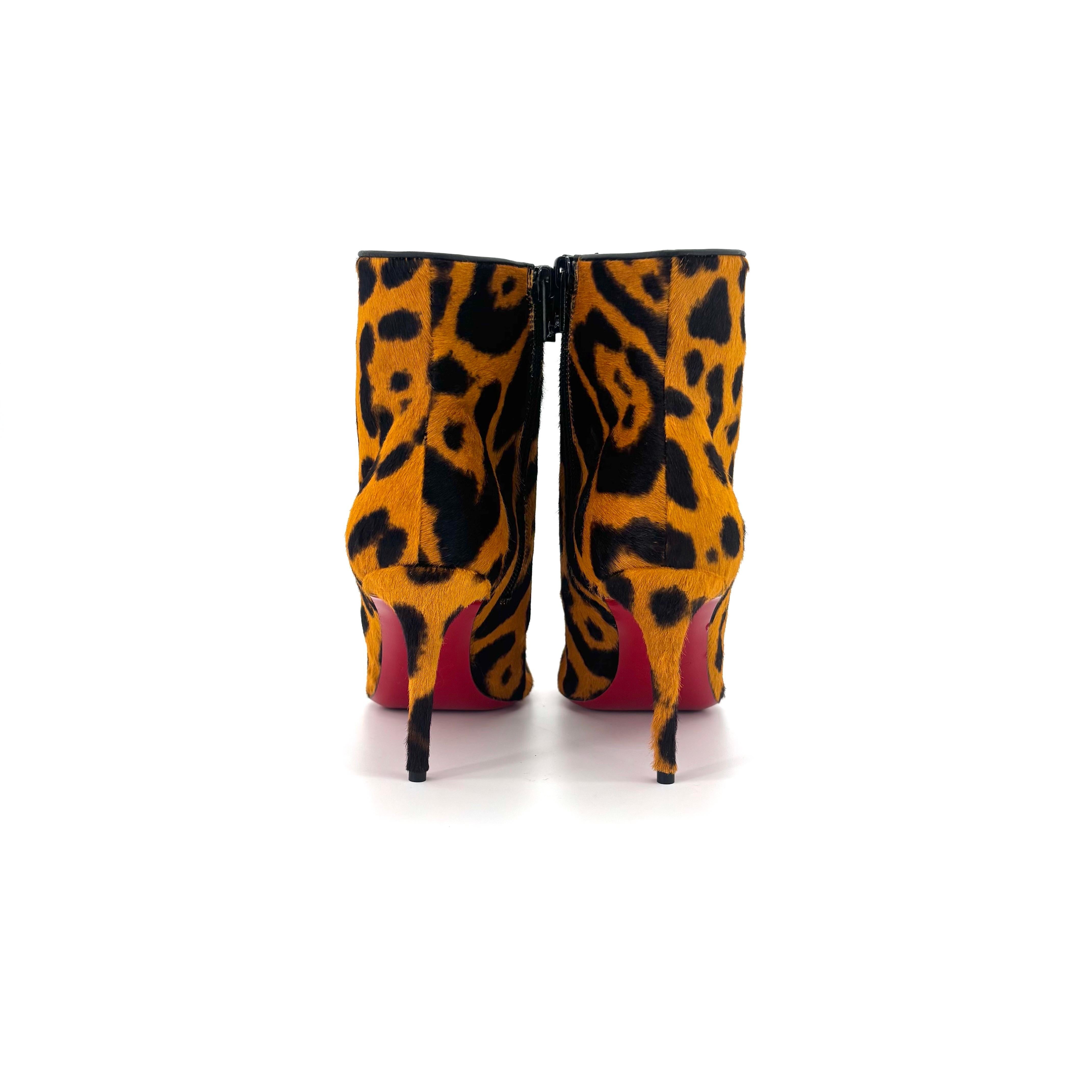 De las mujeres NUEVO Christian Louboutin So Kate 85 Botín de pelo de poni de leopardo picante 36.5 en venta