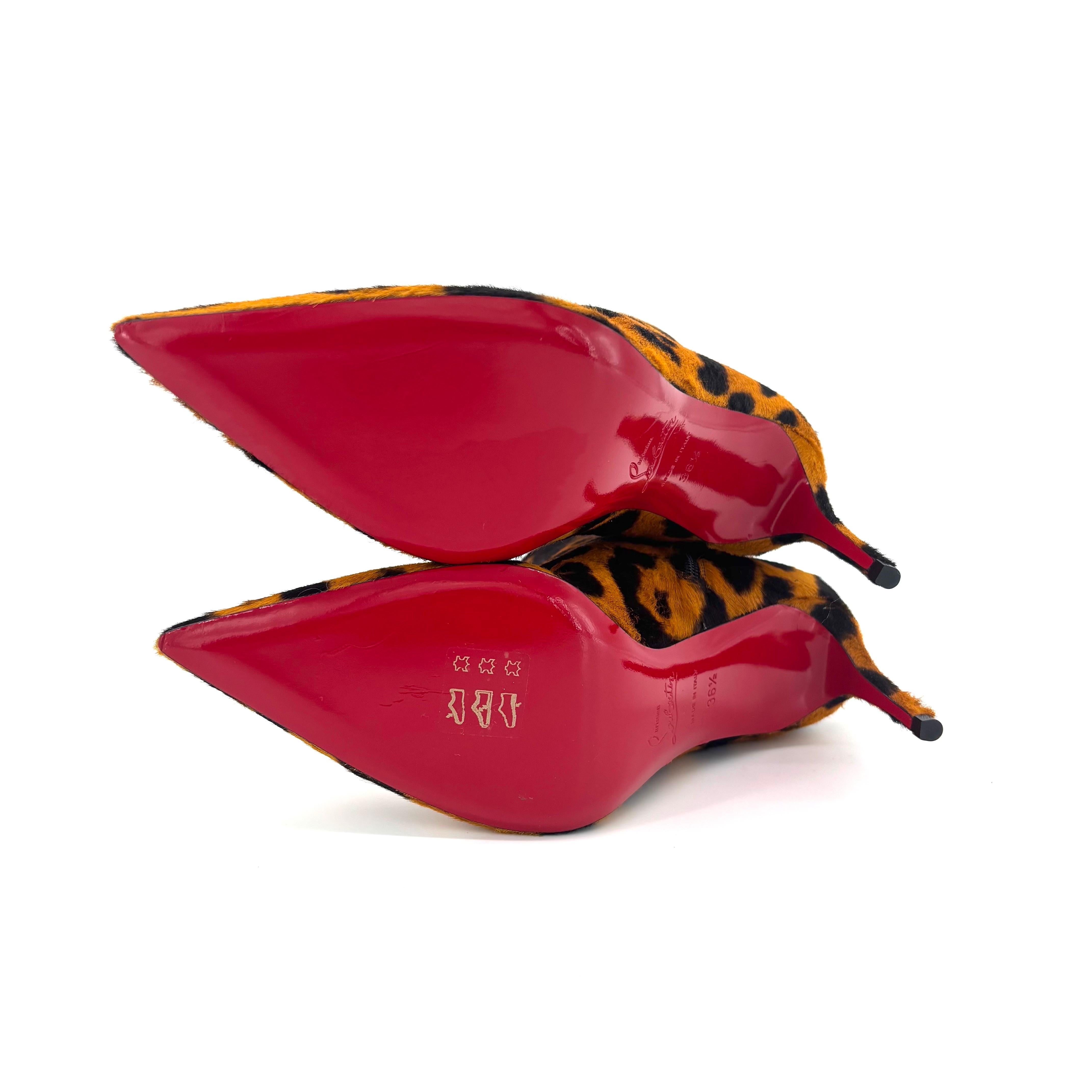 NUEVO Christian Louboutin So Kate 85 Botín de pelo de poni de leopardo picante 36.5 en venta 2