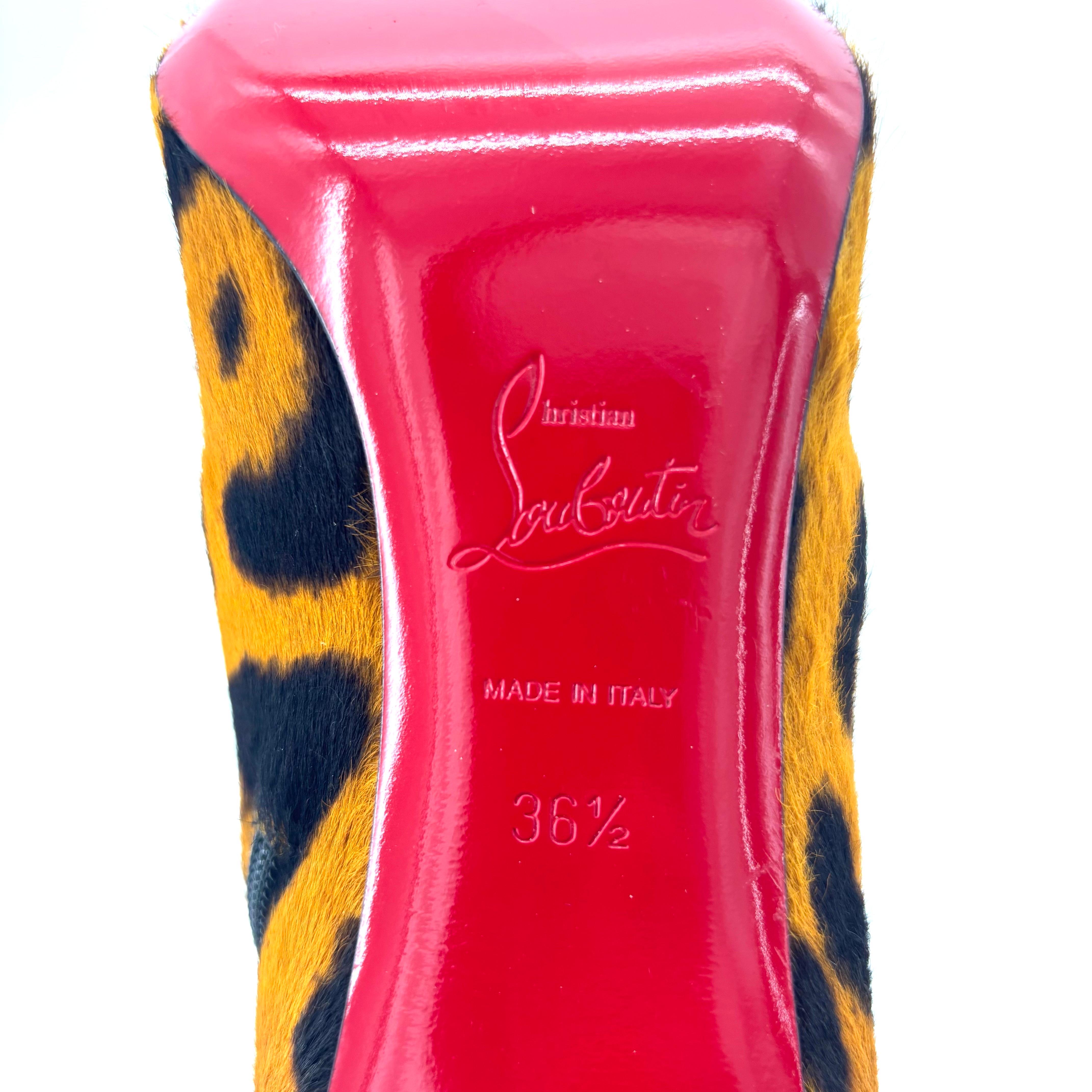NUEVO Christian Louboutin So Kate 85 Botín de pelo de poni de leopardo picante 36.5 en venta 3