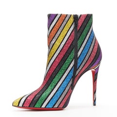 new CHRISTIAN LOUBOUTIN So Kate Booty 100 glitter multi stripe ankle boots EU37
