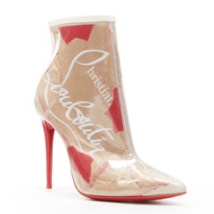 new CHRISTIAN LOUBOUTIN So Kate Booty 100 Loubi Kraft PVC paper ankle boots EU36