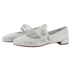 NEW Christian Louboutin Sweet Jane Strass Embellished Mary Jane Flats 36.5