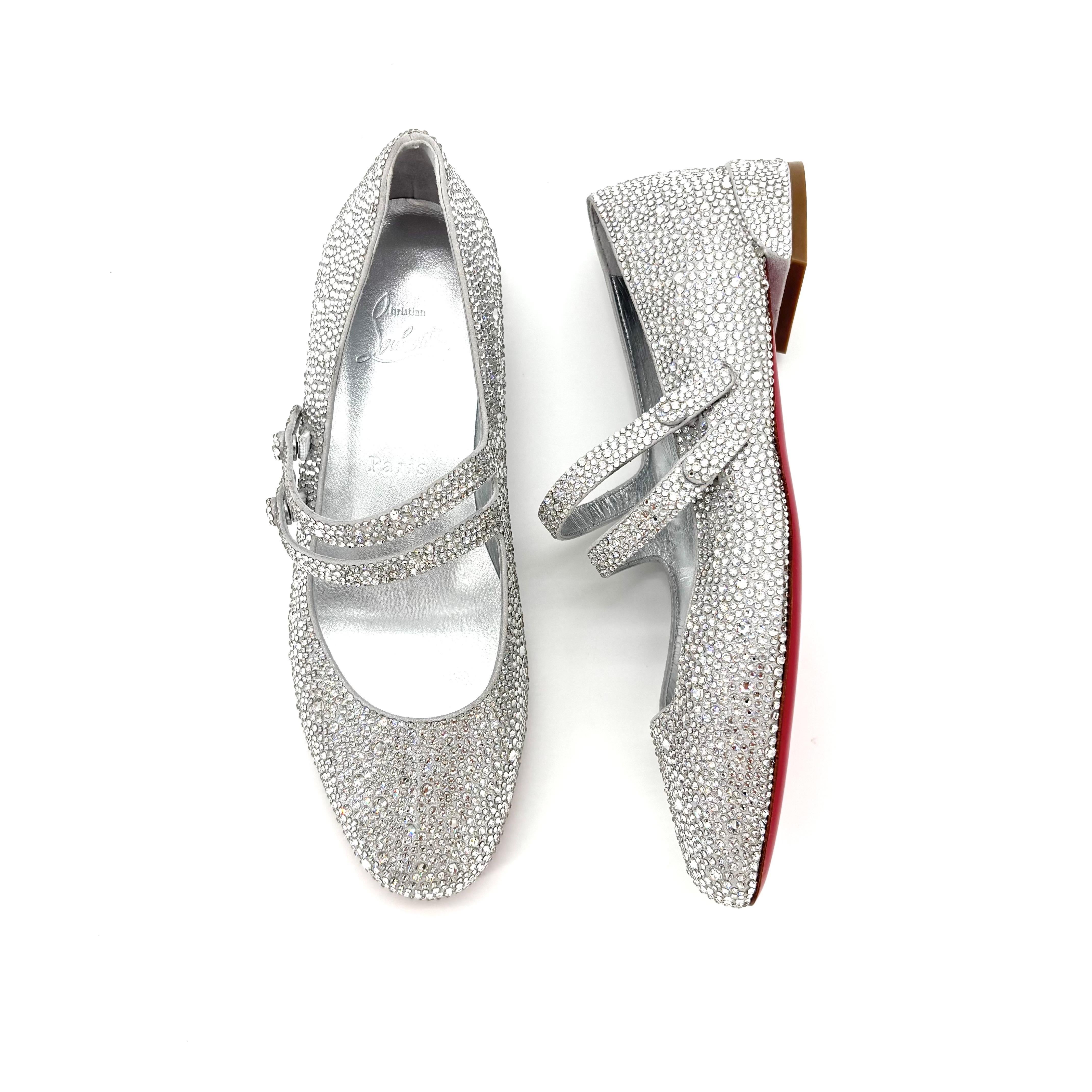 NUOVO Christian Louboutin Sweet Jane Strass Embellished Mary Jane Flats 36.5 In condizioni Nuovo in vendita a Mechanicsville, VA