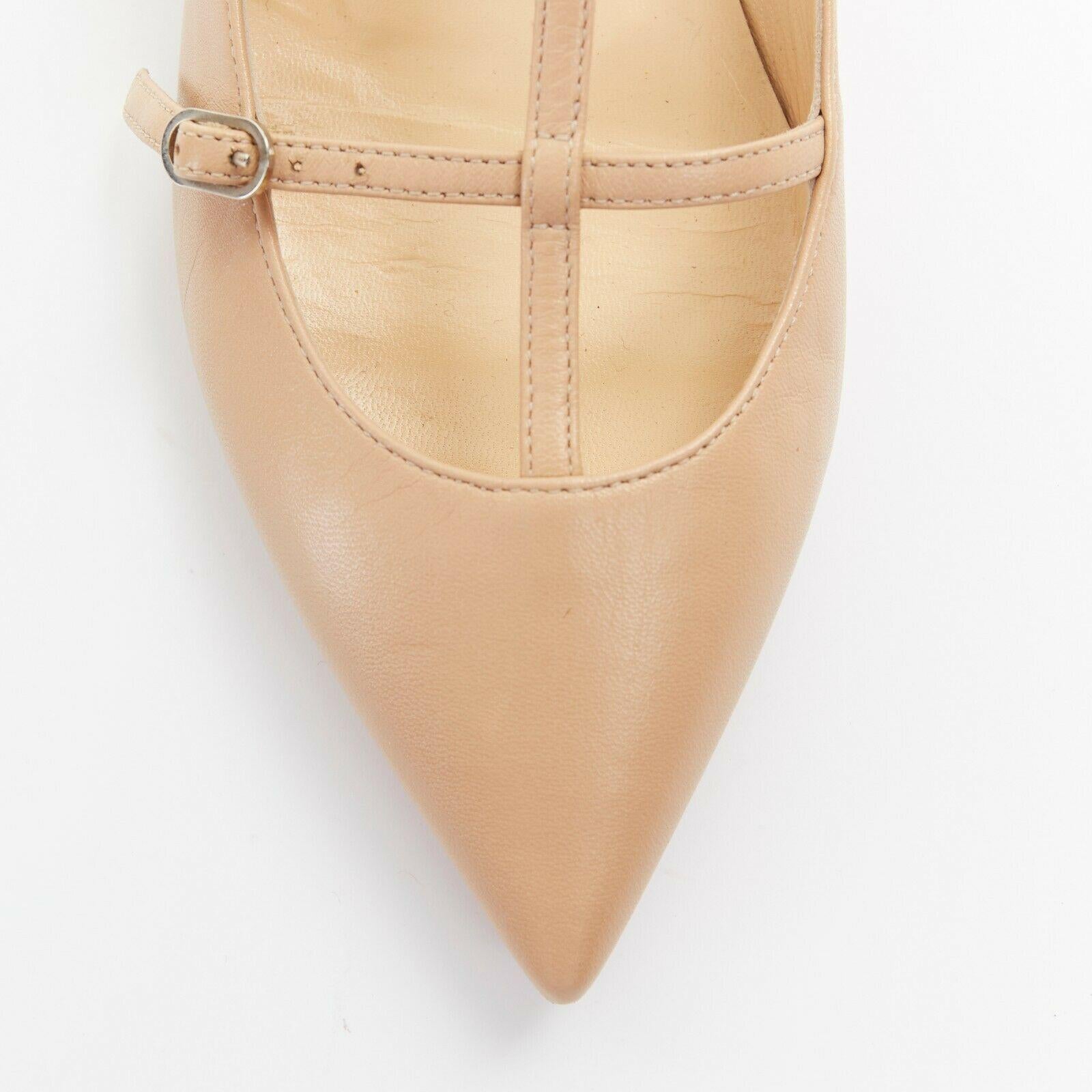 new CHRISTIAN LOUBOUTIN Toerless Muse nude point toe gladiator caged flats EU35 2