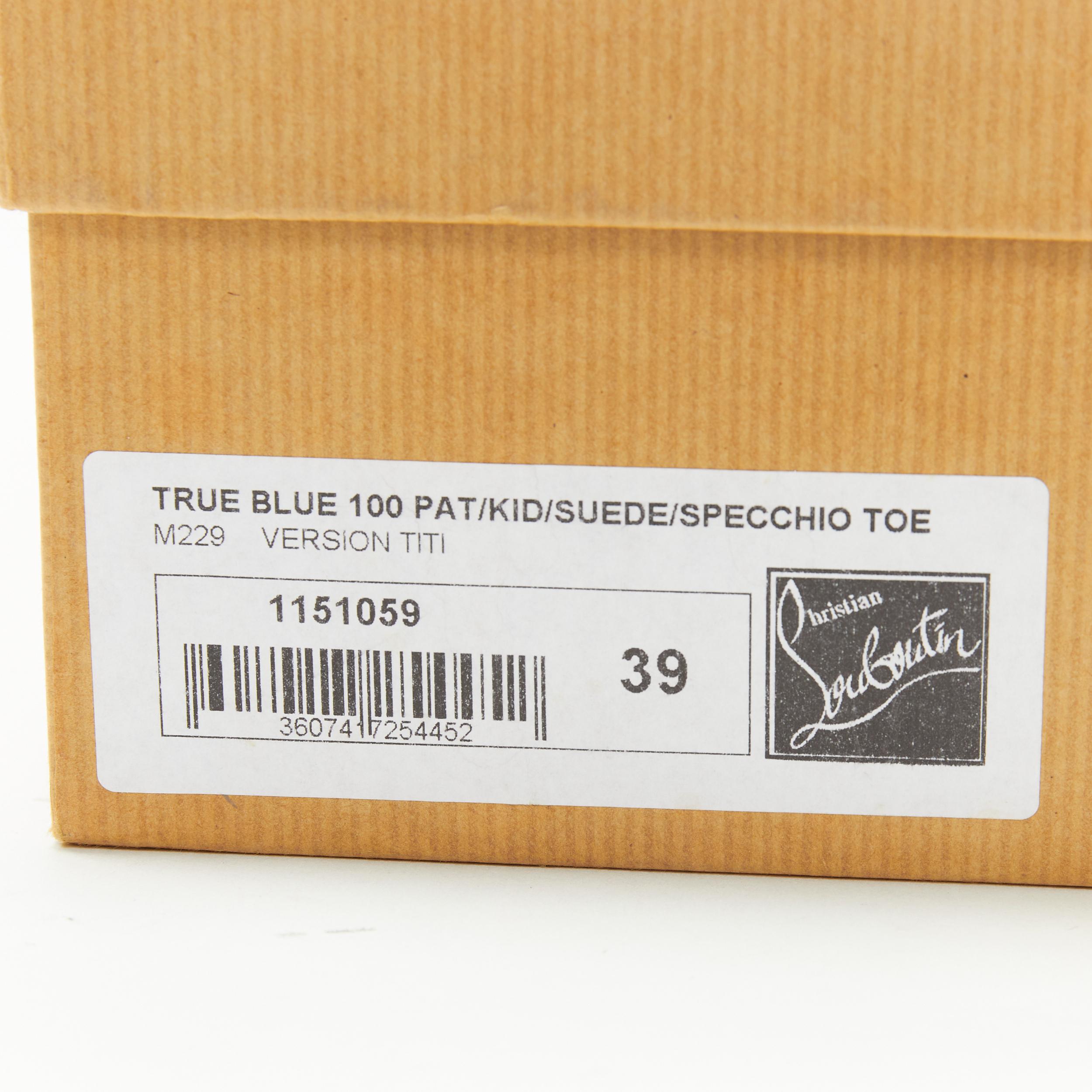 neu CHRISTIAN LOUBOUTIN True Blue 100 gelb weiß blau T-strap Sandale EU39 7