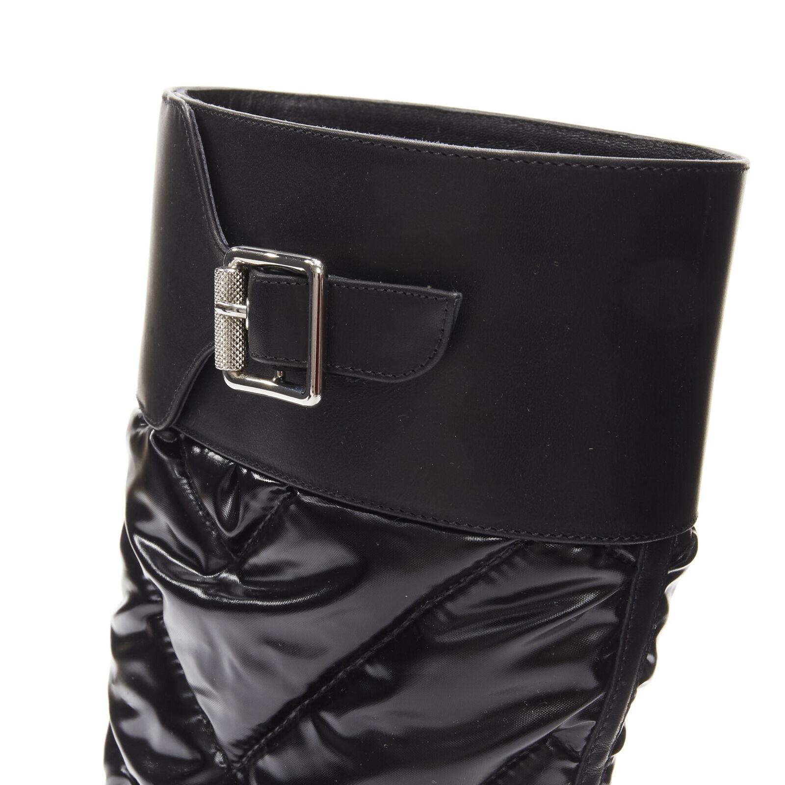 new CHRISTIAN LOUBOUTIN Verdonna Flat black leather nylon chain boot EU39 5