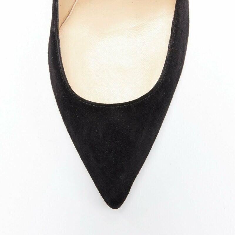 new CHRISTIAN LOUBOUTIN Victorina 100 black suede flame point toe pumps EU36 For Sale 1