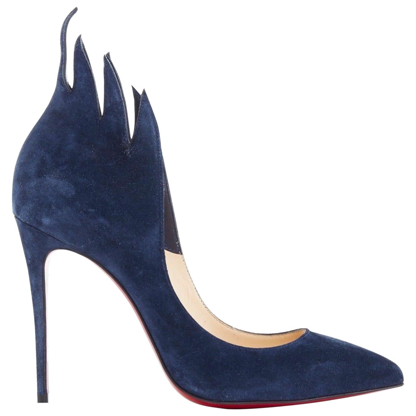 dark blue suede heels