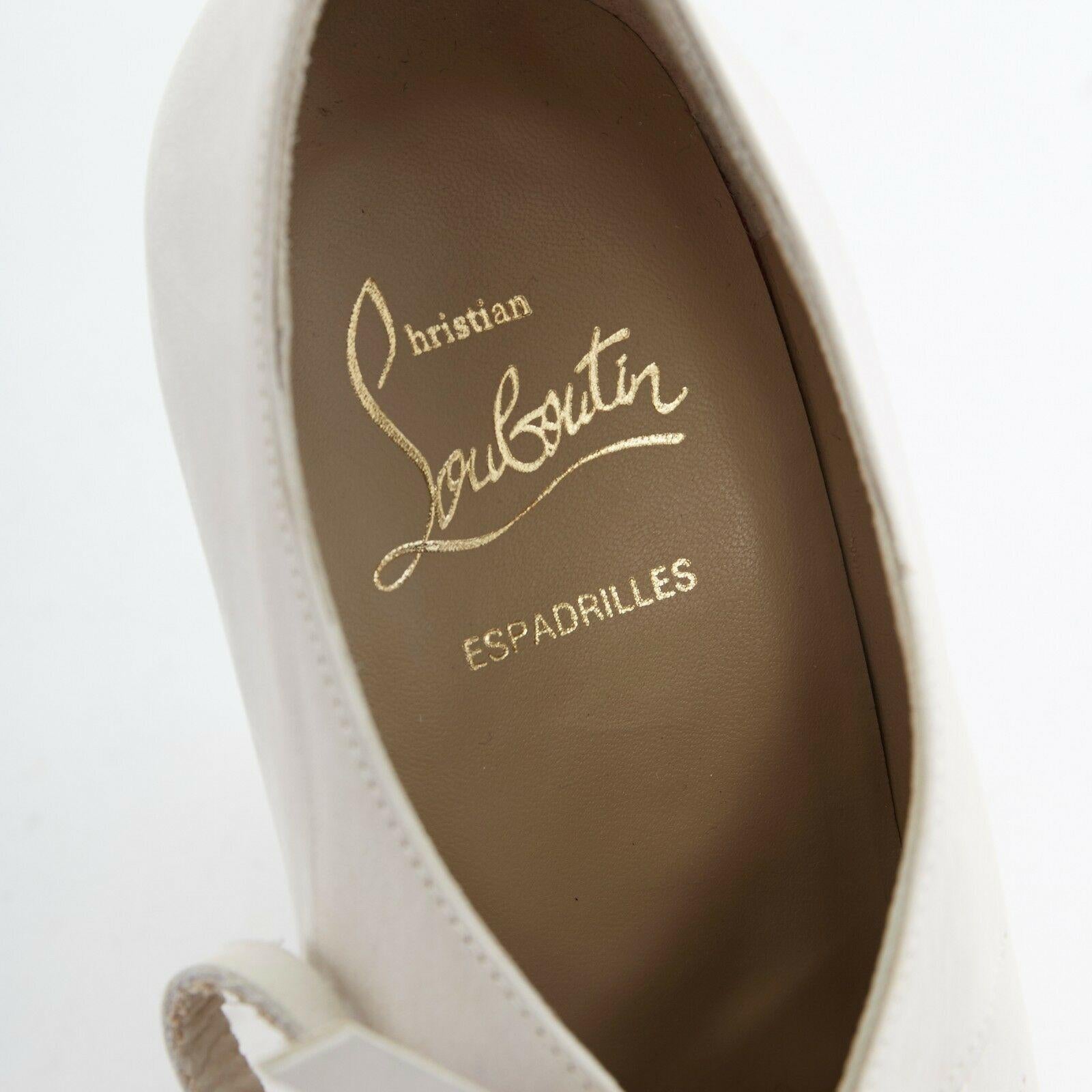 new CHRISTIAN LOUBOUTIN Viva Boom grey suede cut out espadrille wedge EU38 US8 6