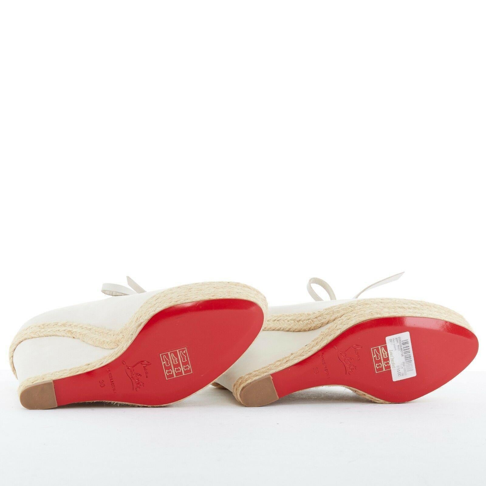 new CHRISTIAN LOUBOUTIN Viva Boom grey suede cut out espadrille wedge EU38 US8 1