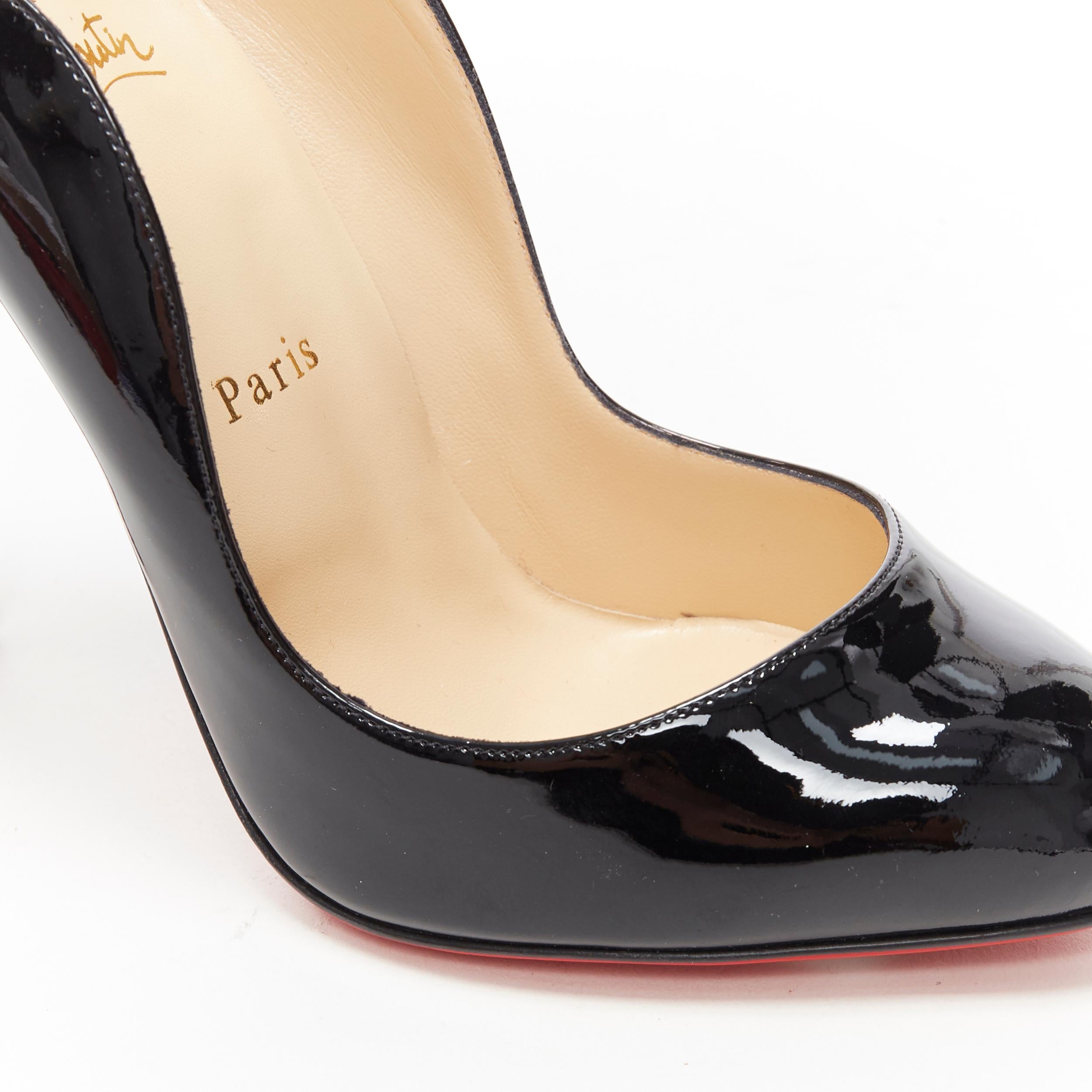 Women's new CHRISTIAN LOUBOUTIN Wawy Dolly 100 black patent squiggly heel pump EU37