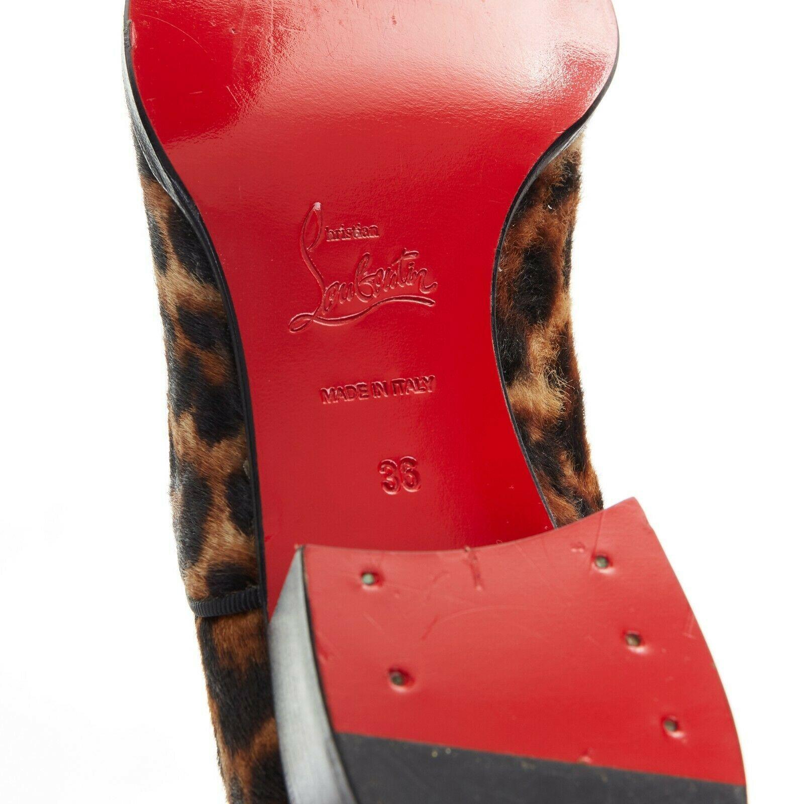 new CHRISTIAN LOUBOUTIN Zazou leopard print calfksin point toe laced brogue EU36 For Sale 6
