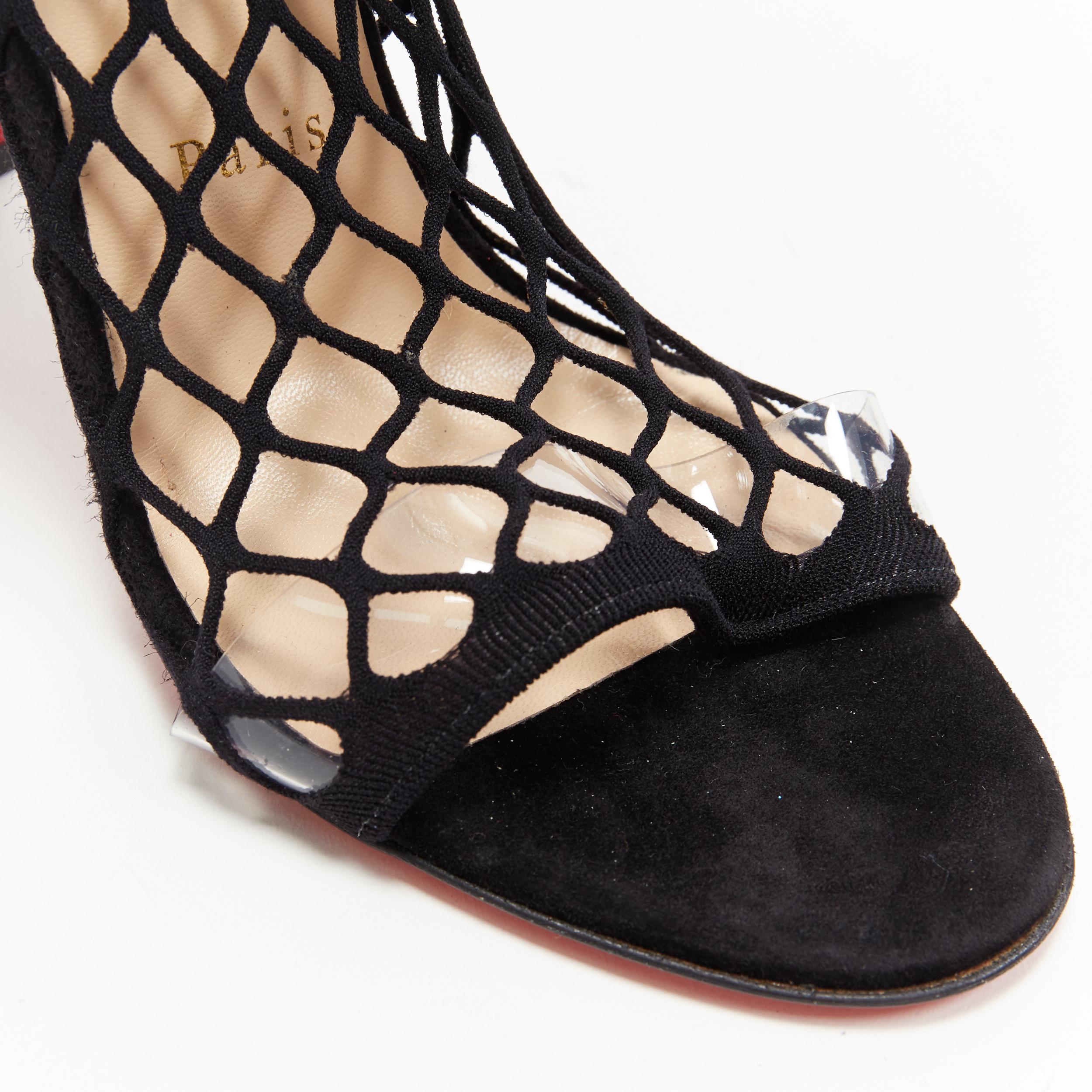 new CHRISTIAN LOUBOUTIN Zoom 100 black diamond mesh net stocking ...
