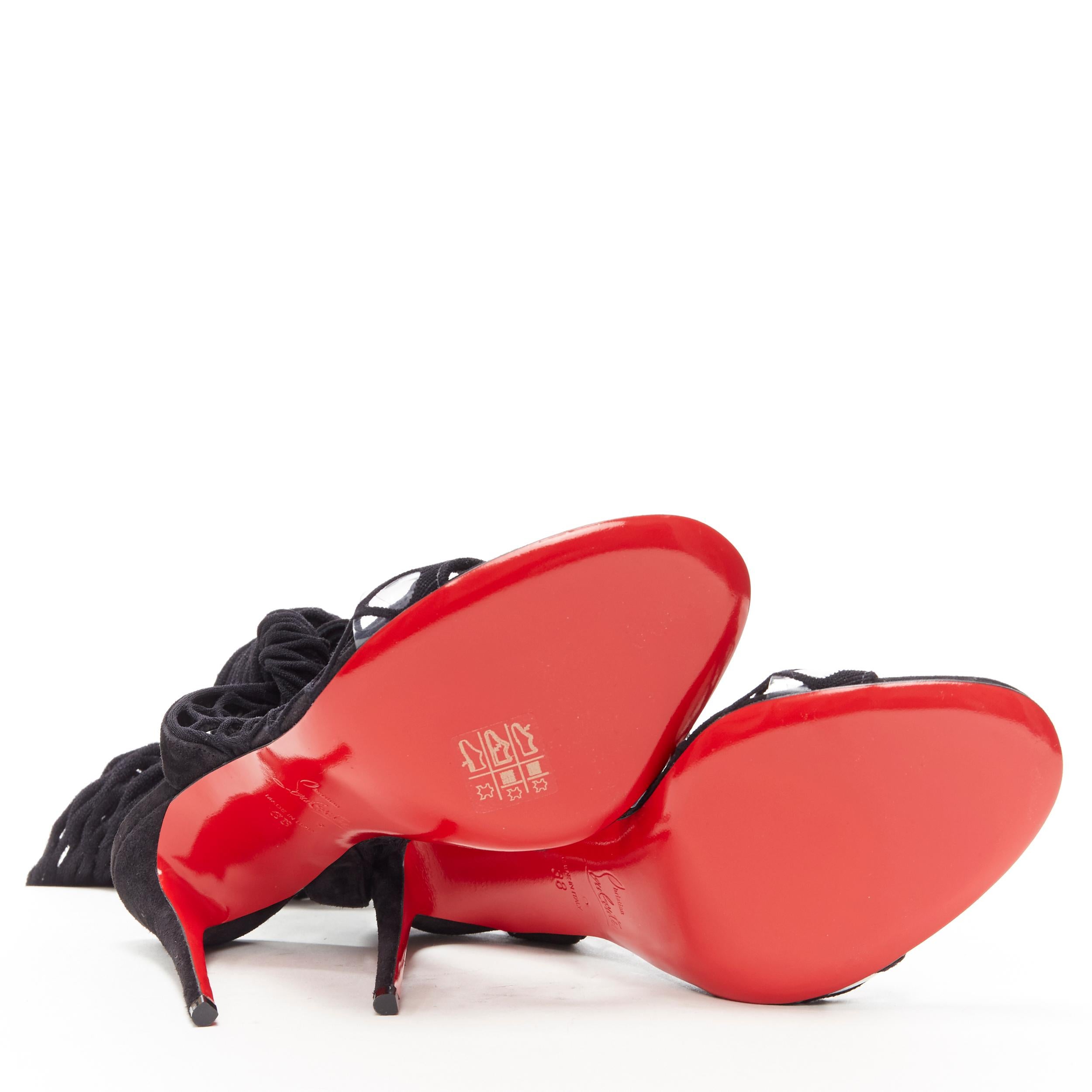 new CHRISTIAN LOUBOUTIN Zoom 100 black diamond mesh net stocking ...