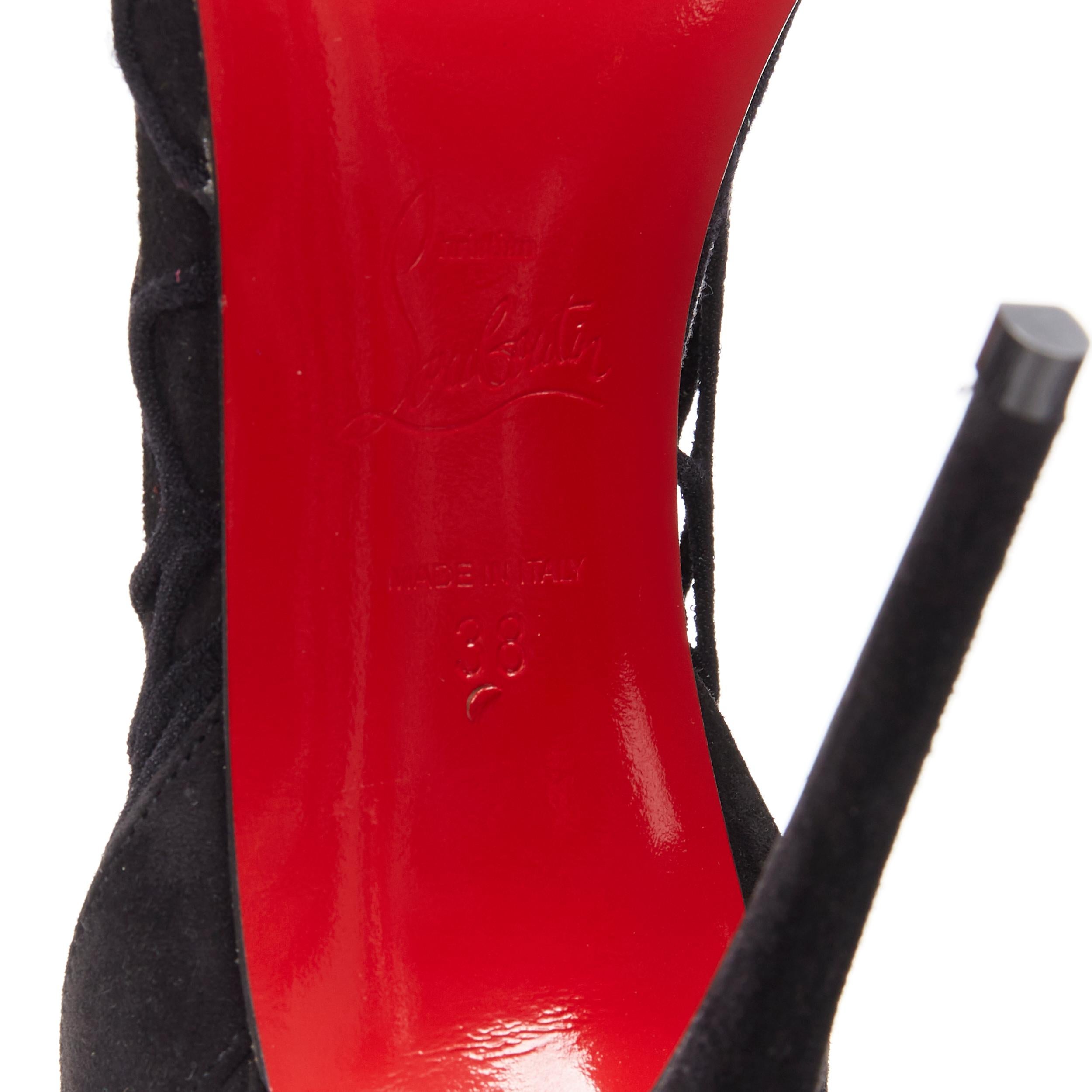 nuevo CHRISTIAN LOUBOUTIN Zoom 100 negro malla de rejilla sandalias de tiras EU38 5