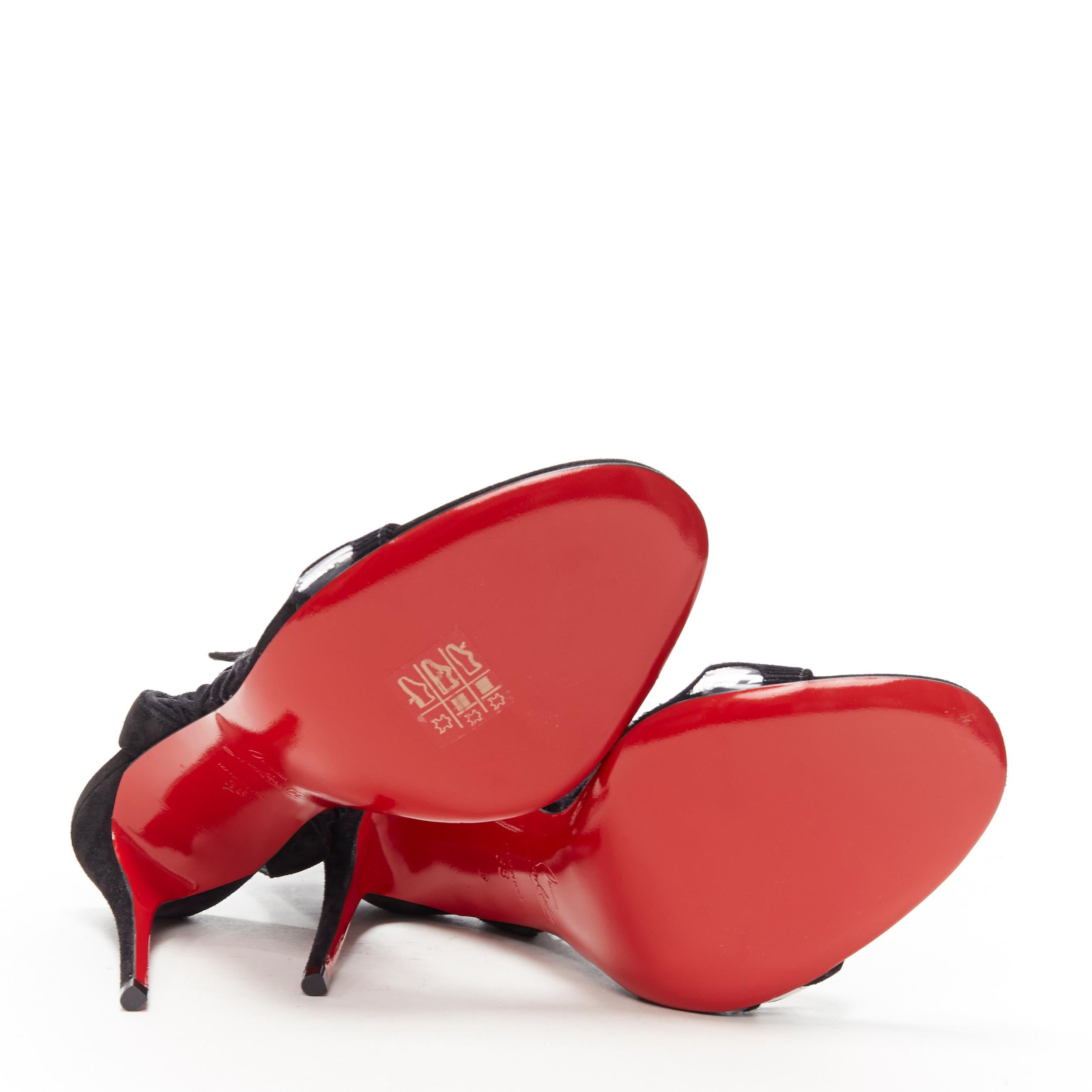 nuevo CHRISTIAN LOUBOUTIN Zoom 100 negro malla de rejilla sandalias de tiras EU38 3