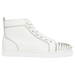 new CHRISTIANN LOUBOUTIN Lou Z Spike white zip trim spike toe sneaker EU40.5