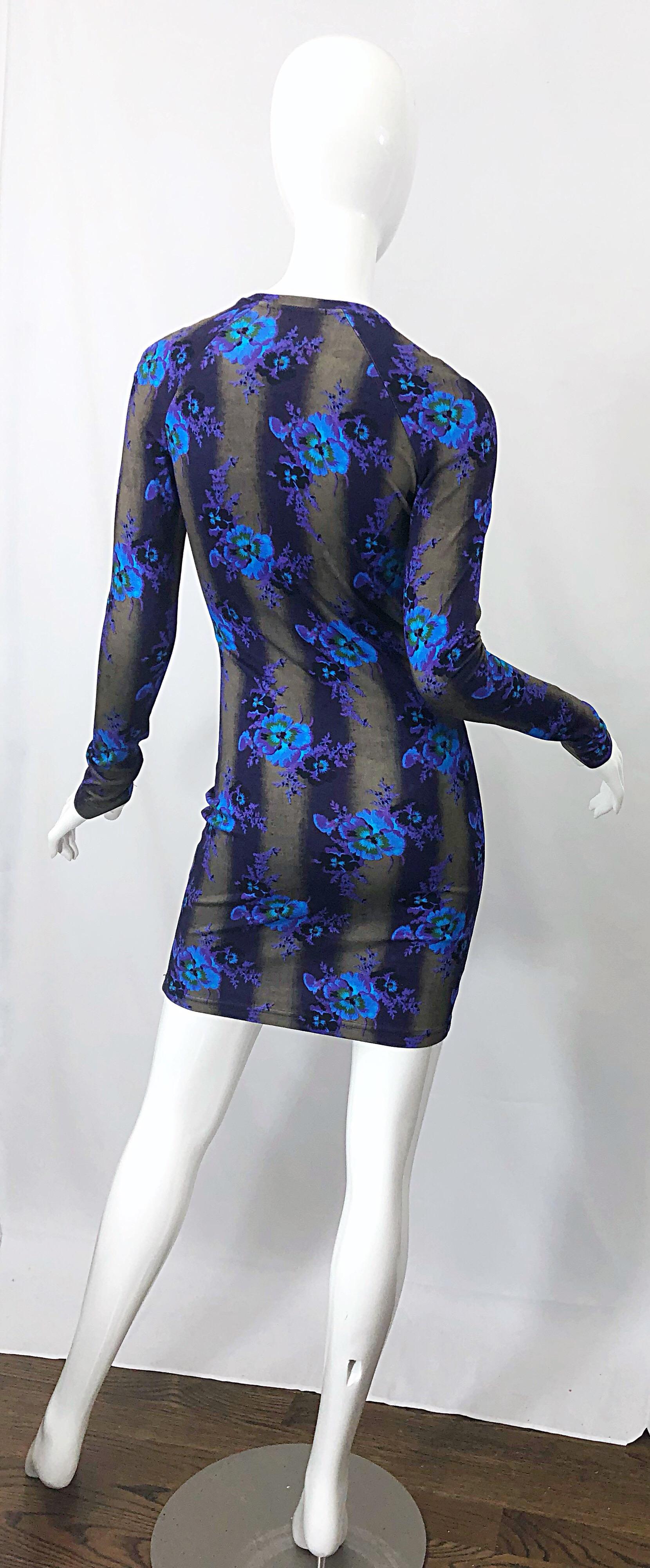 flower print long sleeve dress