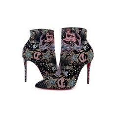 NEW Chritian Louboutin So Kate Studded Crystal Embellished Stiletto Booty 37.5