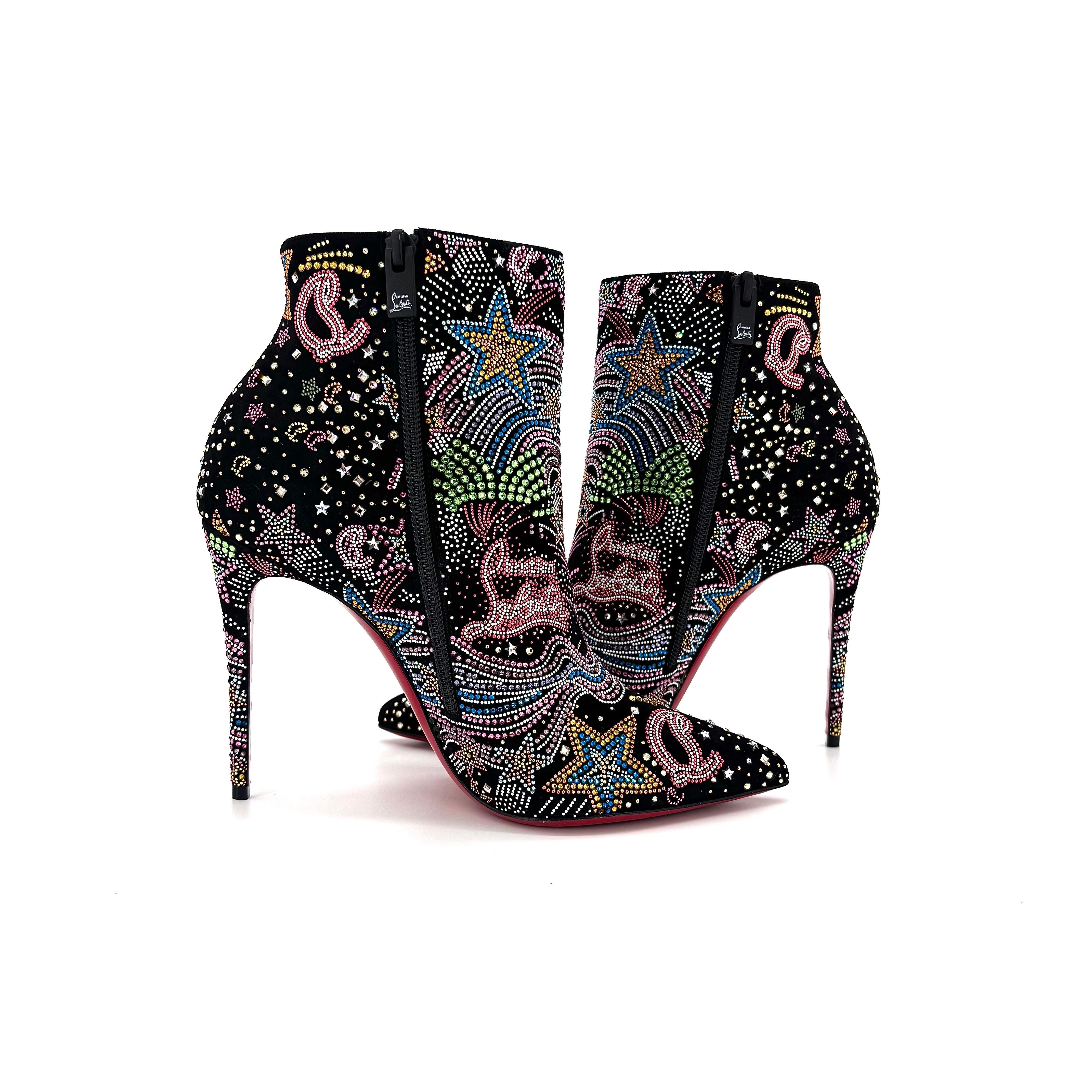 NUEVO Chritian Louboutin So Kate Botín Stiletto 37.5 Tachonado Cristal Embellecedor Negro en venta