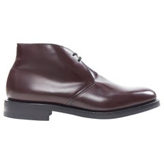 new CHURCHS Ryder 3 Burgundy Bright Calf polished leather chukka boots UK10 EU44