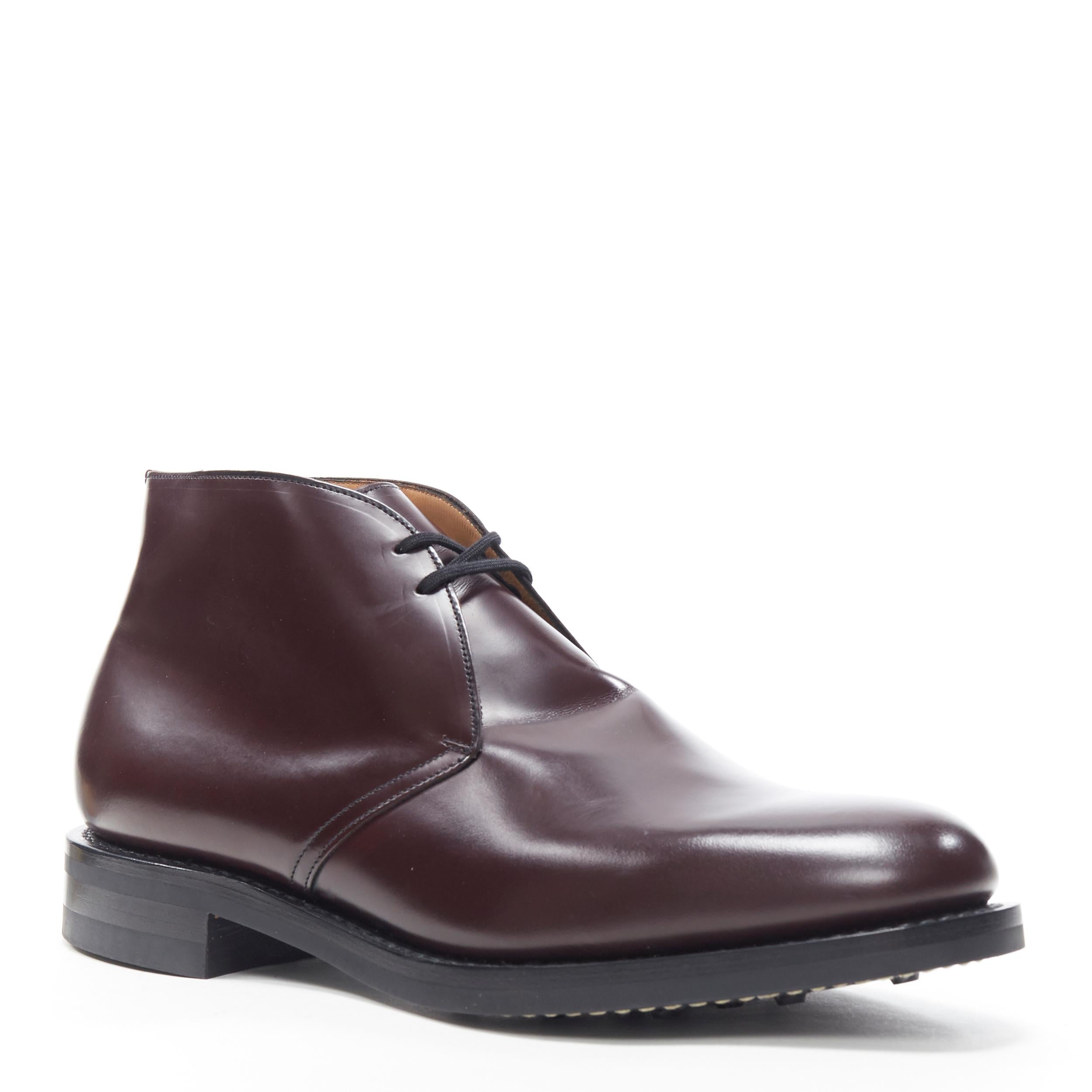 new CHURCHS Ryder 3 Burgundy Bright Calf polished leather chukka boots UK11 EU45
Brand: Churchs
Model Name / Style: Ryder
Material: Leather
Color: Burgundy
Pattern: Solid
Closure: Lace up
Extra Detail: Polished dark burgundy 'Bright Calf' leather