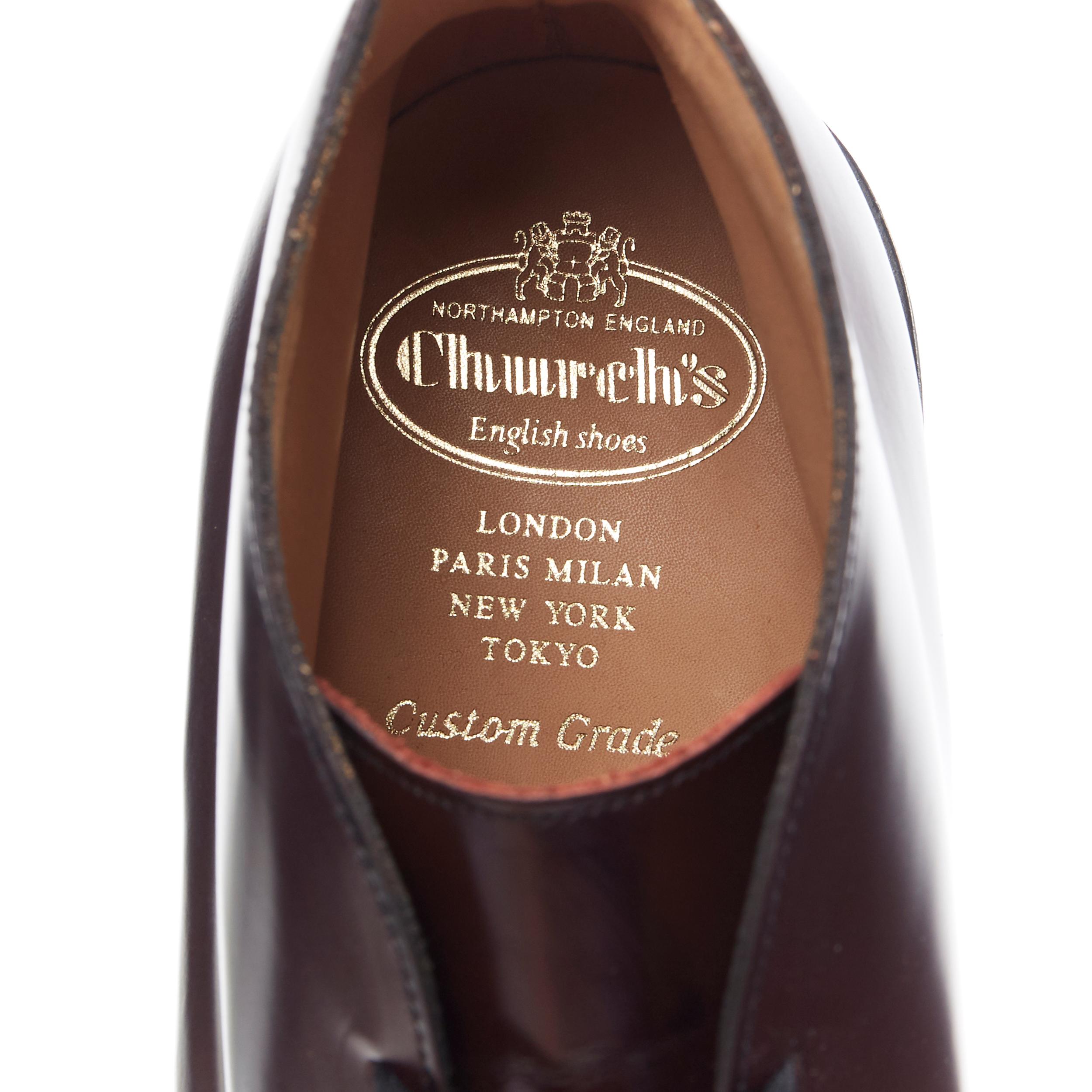 new CHURCHS Ryder 3 Burgundy Bright Calf polished leather chukka boots UK11 US12 5