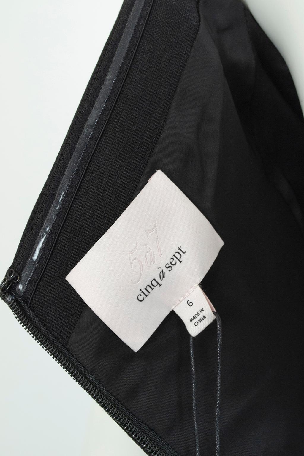 New Cinq à Sept Black Off-Shoulder Portrait Neck Cocktail Sheath Dress –XS, 2019 For Sale 6