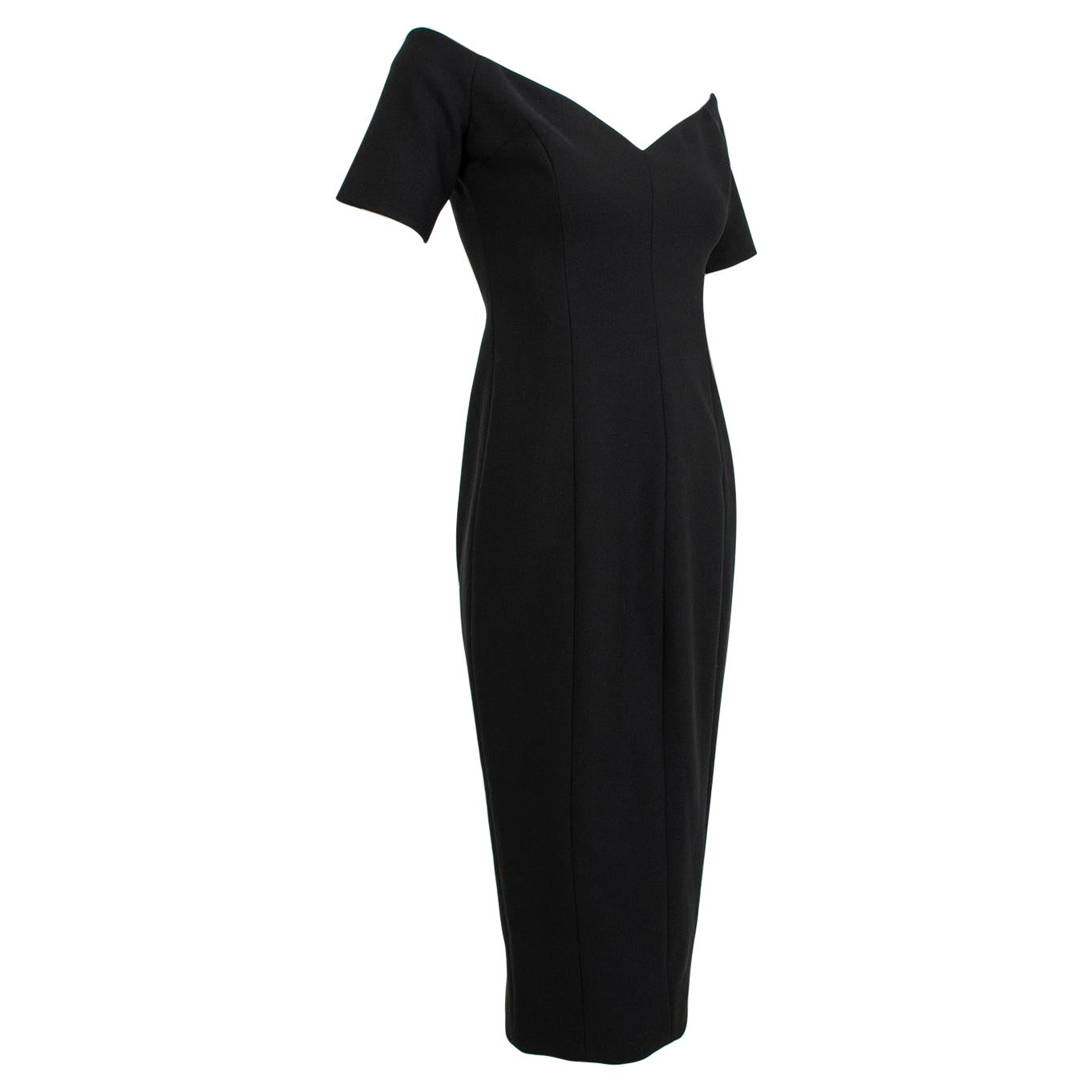 Nuovo Cinq a Sept Nero Off-Shoulder Portrait Neck Cocktail Sheath Dress -XS, 2019