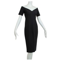 New Cinq à Sept Black Off-Shoulder Portrait Neck Cocktail Wiggle Dress –XS, 2019