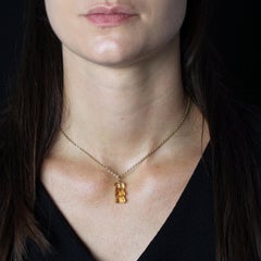 Nuovo ciondolo a forma di orsetto gommoso in oro giallo 18 carati con citrino