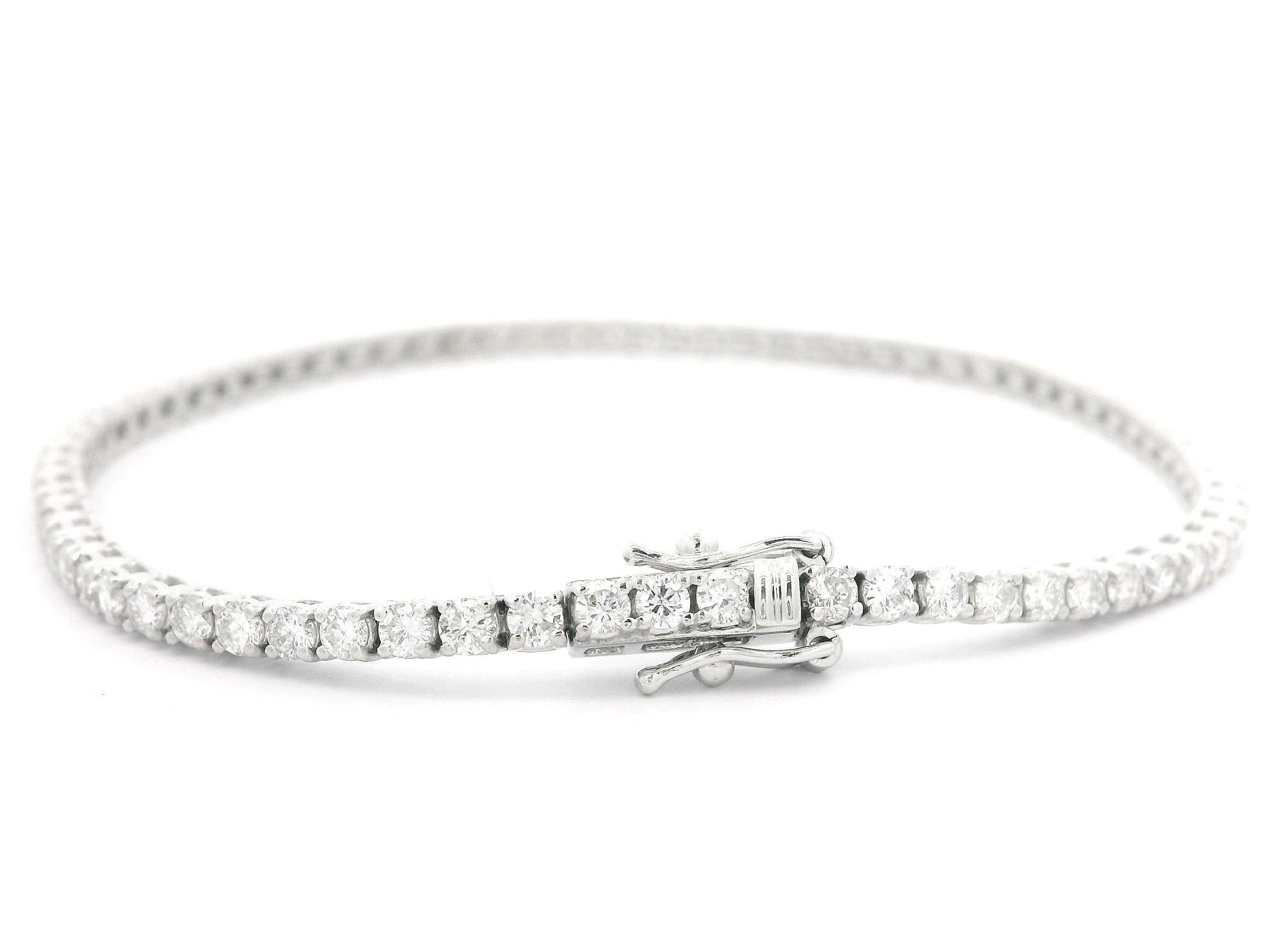 New Classic 14k White Gold 2.98ctw Diamond Line Tennis Bracelet 4
