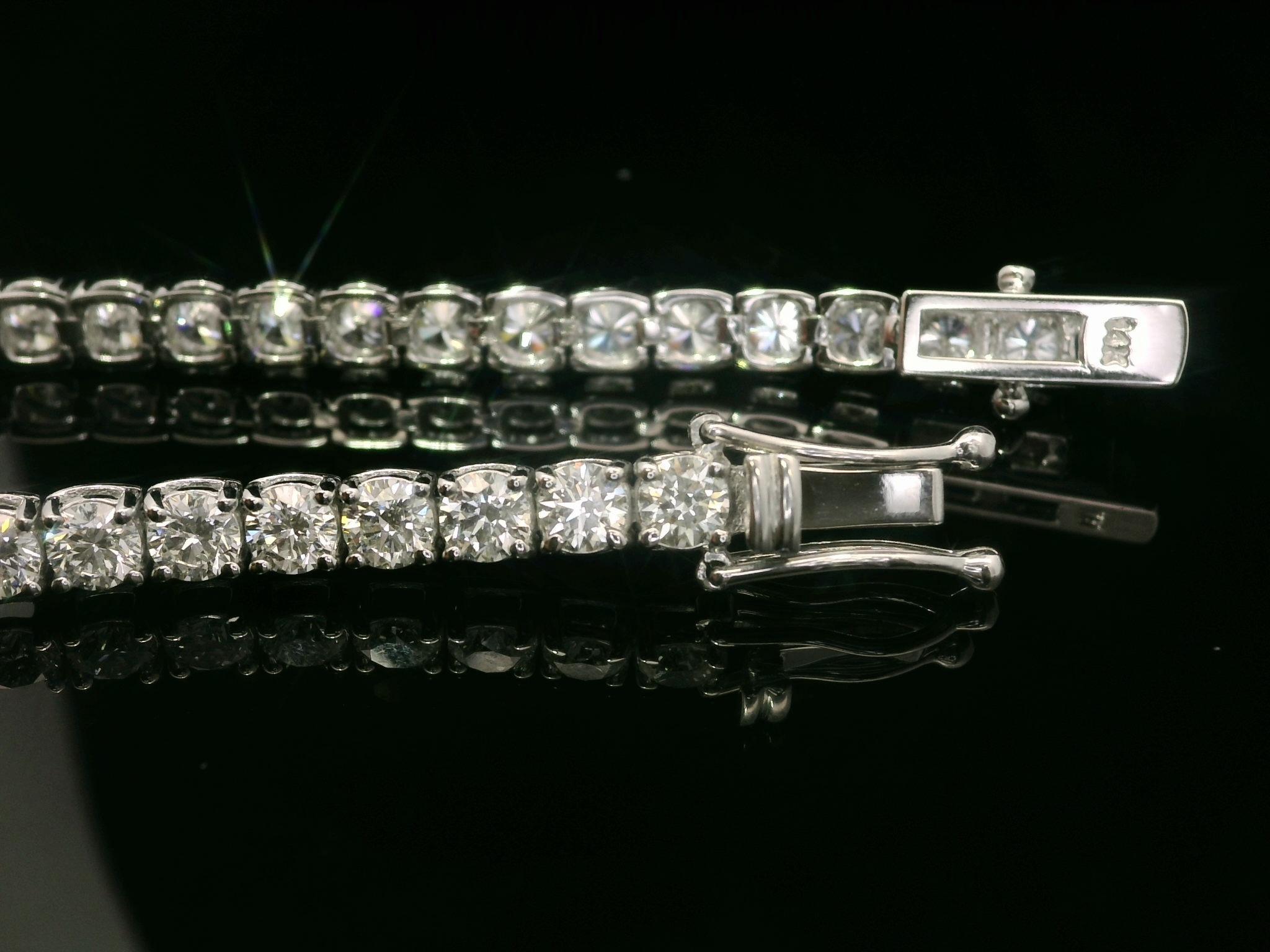New Classic 14k White Gold 8.87ctw Round Cut VS Diamond Line Tennis Bracelet 1