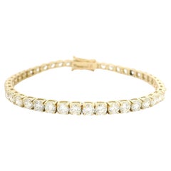 Nuevo Clásico Oro Amarillo 14k 8.87ctw Corte Redondo VS Diamante Línea Pulsera Tenis