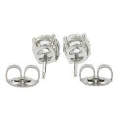 New Classic Platinum 1.80ctw GIA 4-Prong Round Brilliant Diamond Stud Earrings