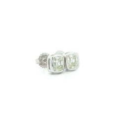 New Classic Platinum 2.01ctw GIA Old Mine Cut Bezel Set Diamond Stud Earrings